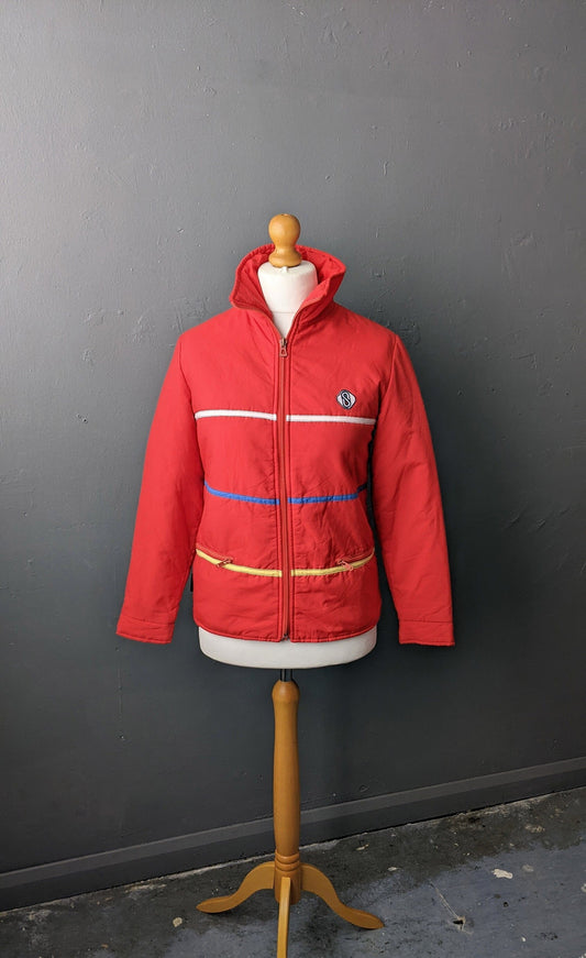 70s Sportitalia Ski Jacket, Vintage Snow Coat, Retro Winter Sports, Size Medium
