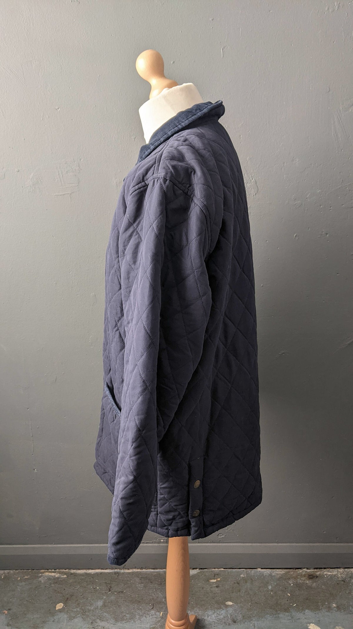 90s Quilted Liner Coat by Hopkins, Diamond Padded Jacket, 46 Chest Large XL