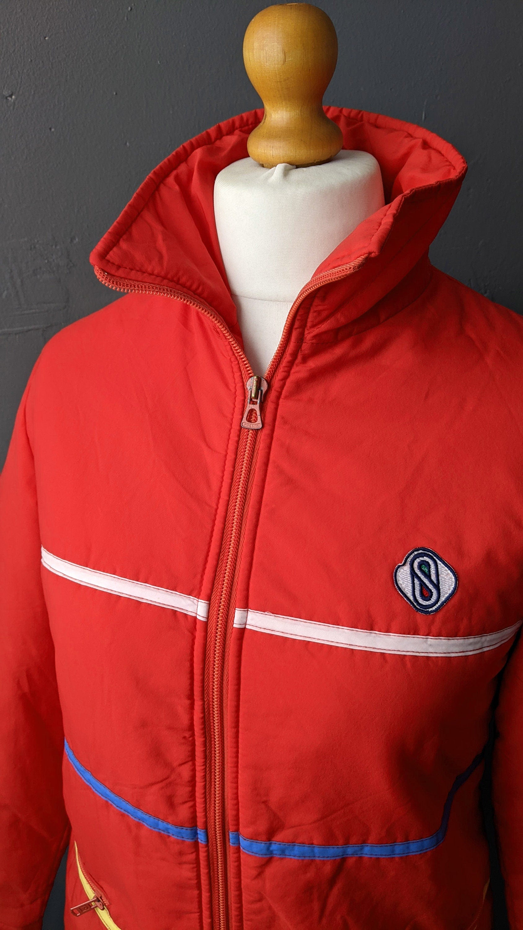 70s Sportitalia Ski Jacket, Vintage Snow Coat, Retro Winter Sports, Size Medium