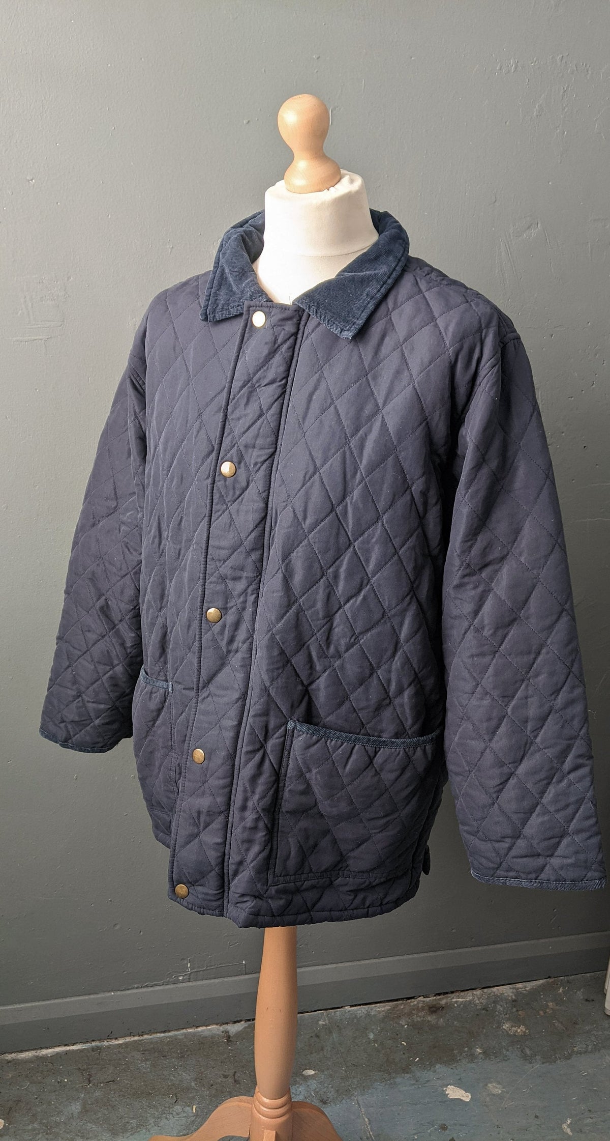 90s Quilted Liner Coat by Hopkins, Diamond Padded Jacket, 46 Chest Large XL
