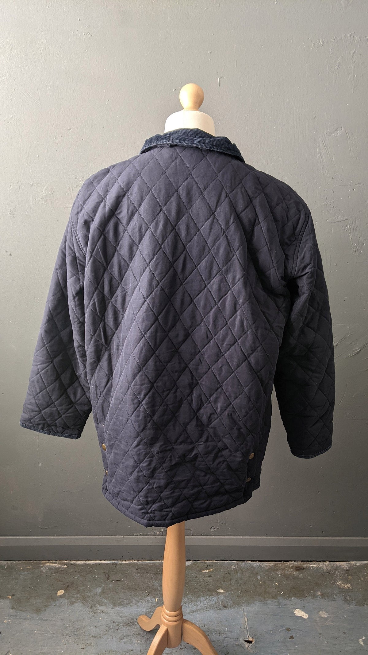 90s Quilted Liner Coat by Hopkins, Diamond Padded Jacket, 46 Chest Large XL