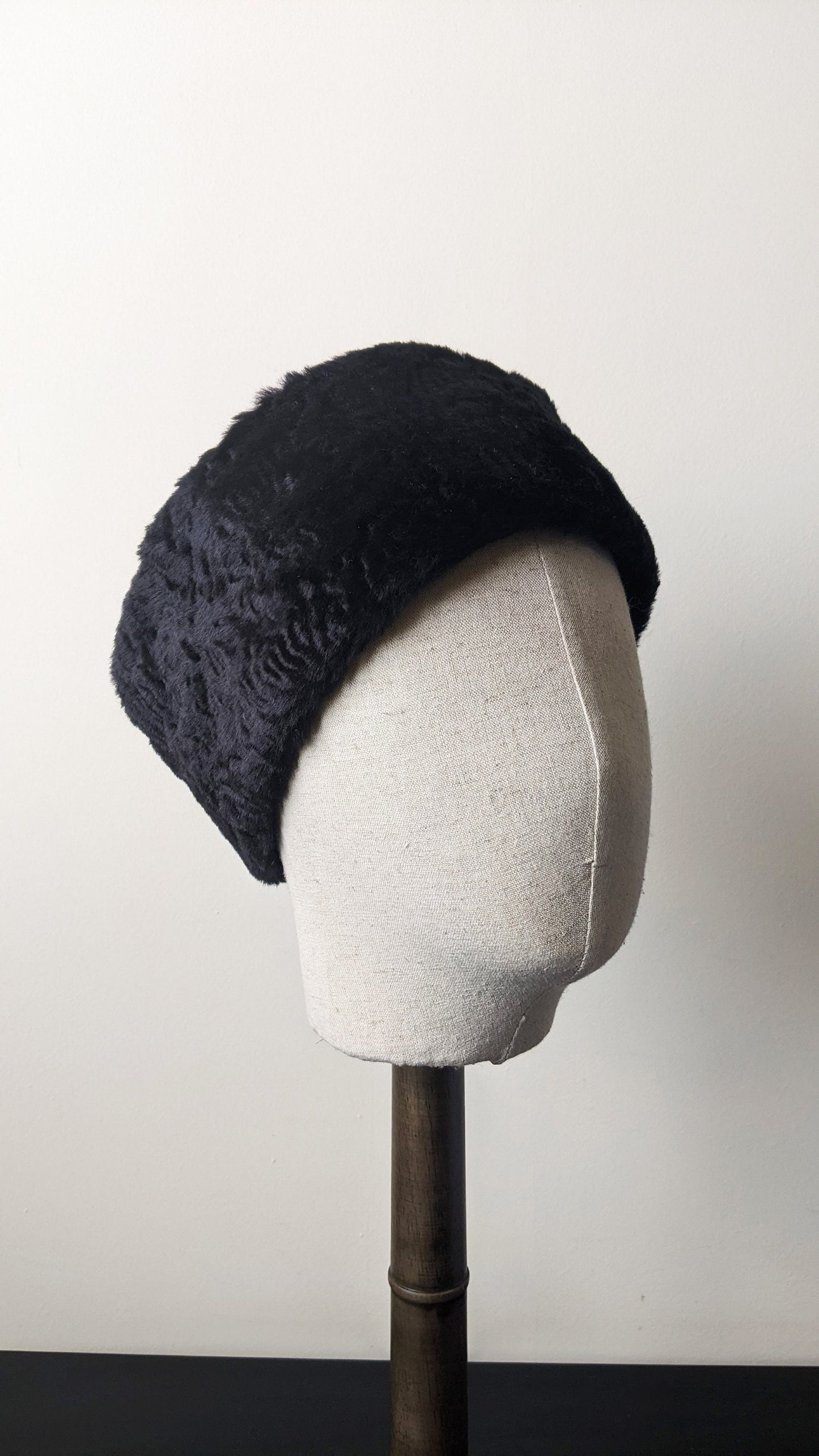 Cossack Faux Astrakhan Fur Hat, Russian Costume Headwear, Medium Size
