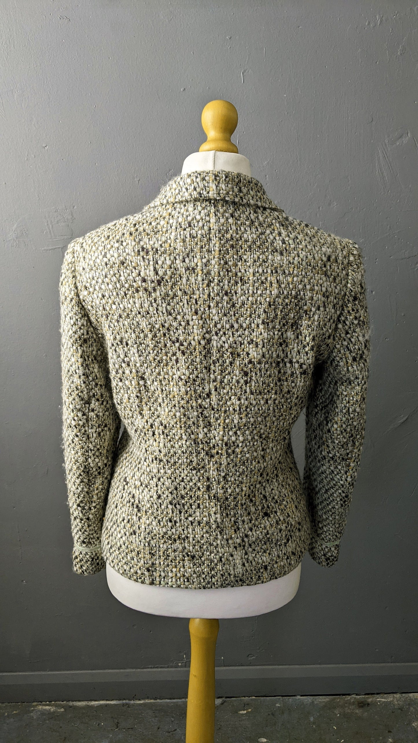 90s Spring Green Wool Jacket by Gerry Weber, Smart Fitted Blazer, Size Medium