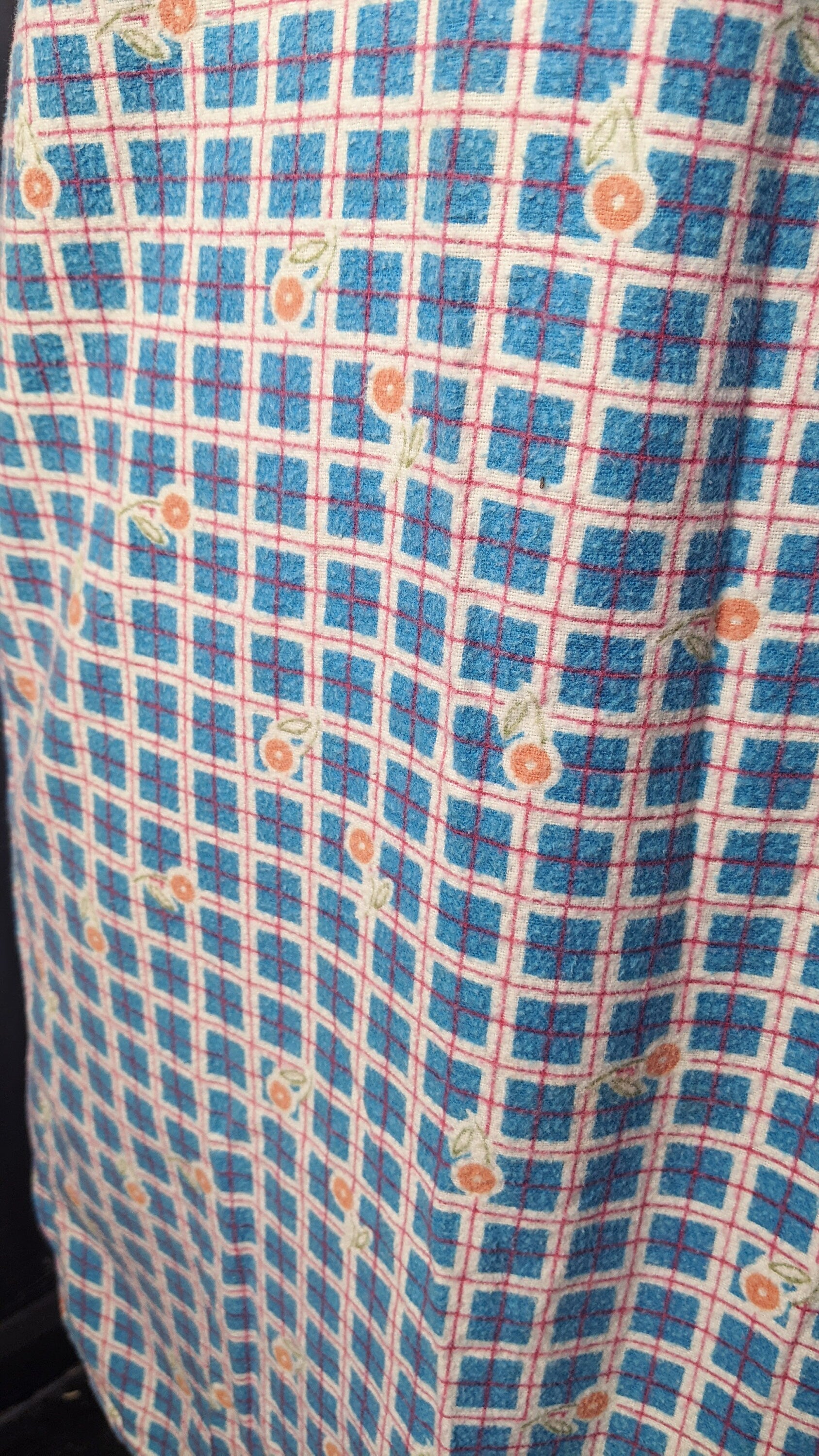 Cotton Flannel Night Shirt, Vintage Bed Shirt, Size Medium