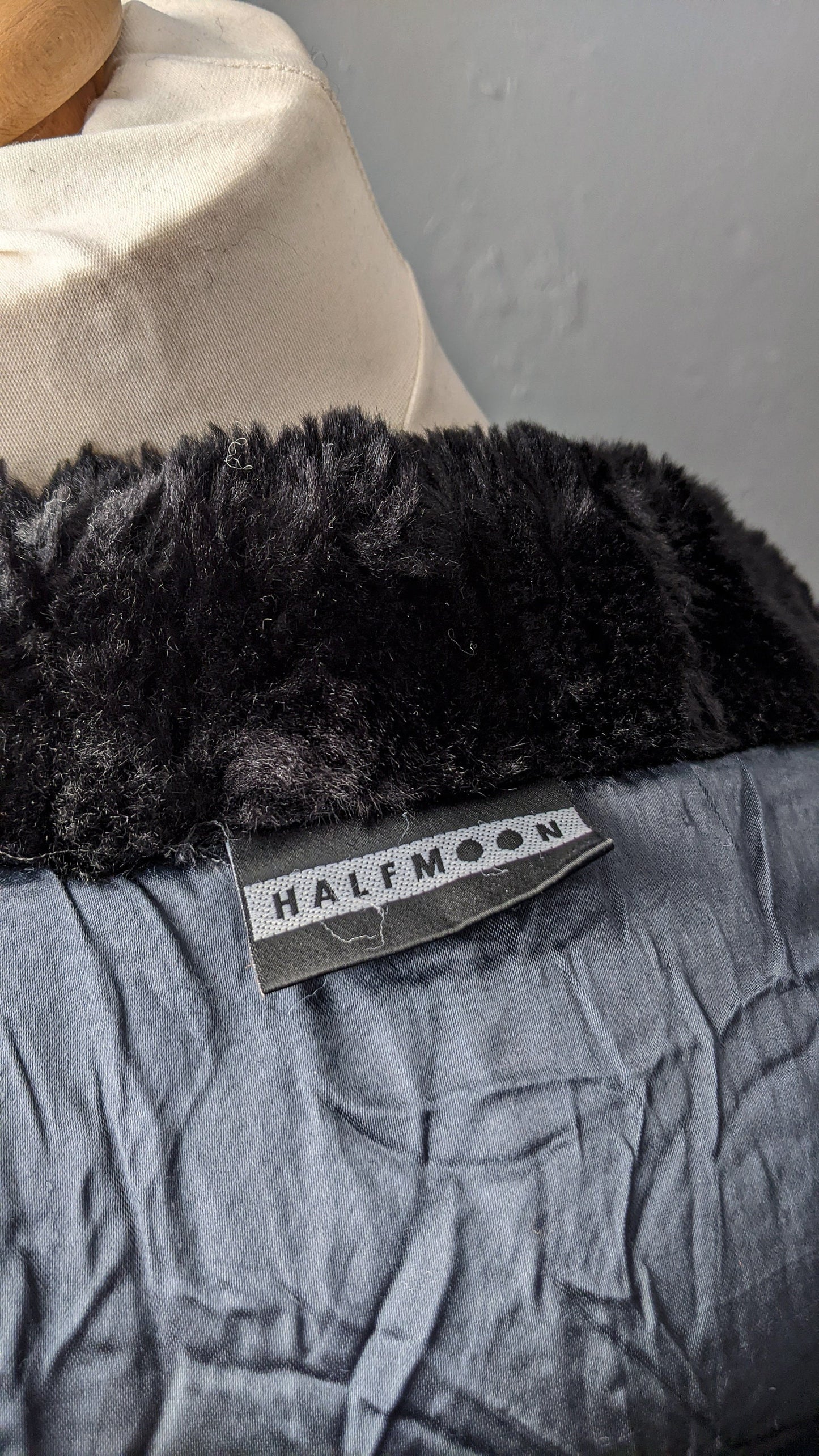 90s Faux Fur Cardigan Vest, Oversized Knit Gilet, Size Large