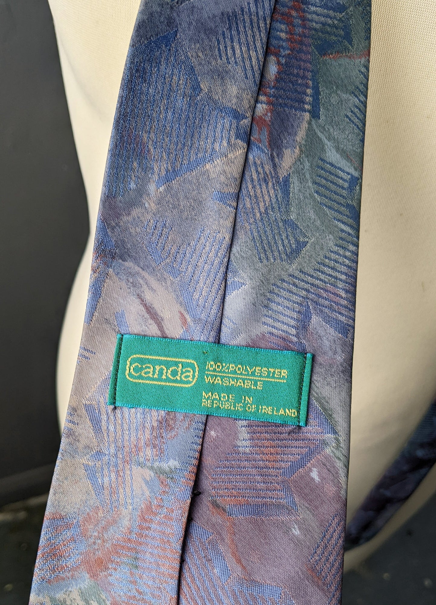 80s Abstract Pastels Tie, Canda Modernist Necktie