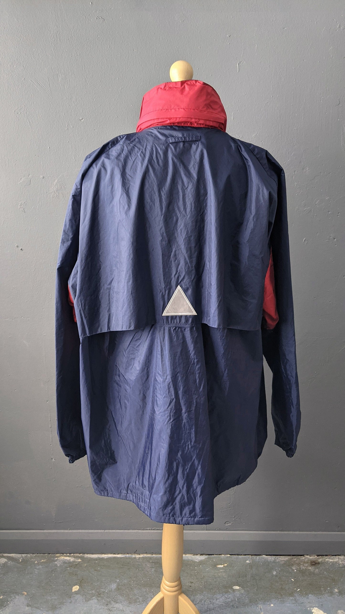 90s Waterproof Windbreaker by Jeantex Sports, Rain Coat with Hood, Size 3XL 56 Chest