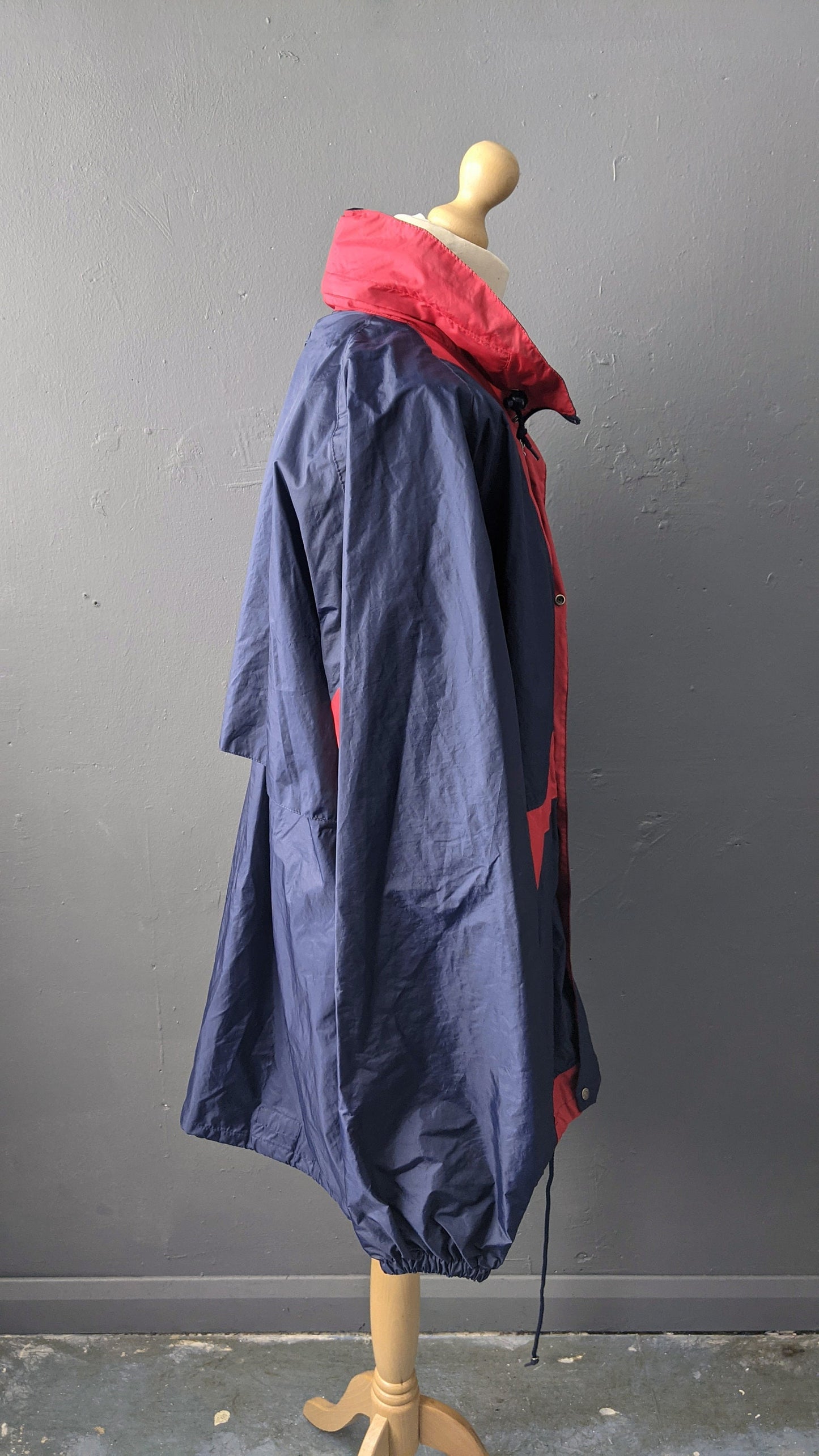90s Waterproof Windbreaker by Jeantex Sports, Rain Coat with Hood, Size 3XL 56 Chest