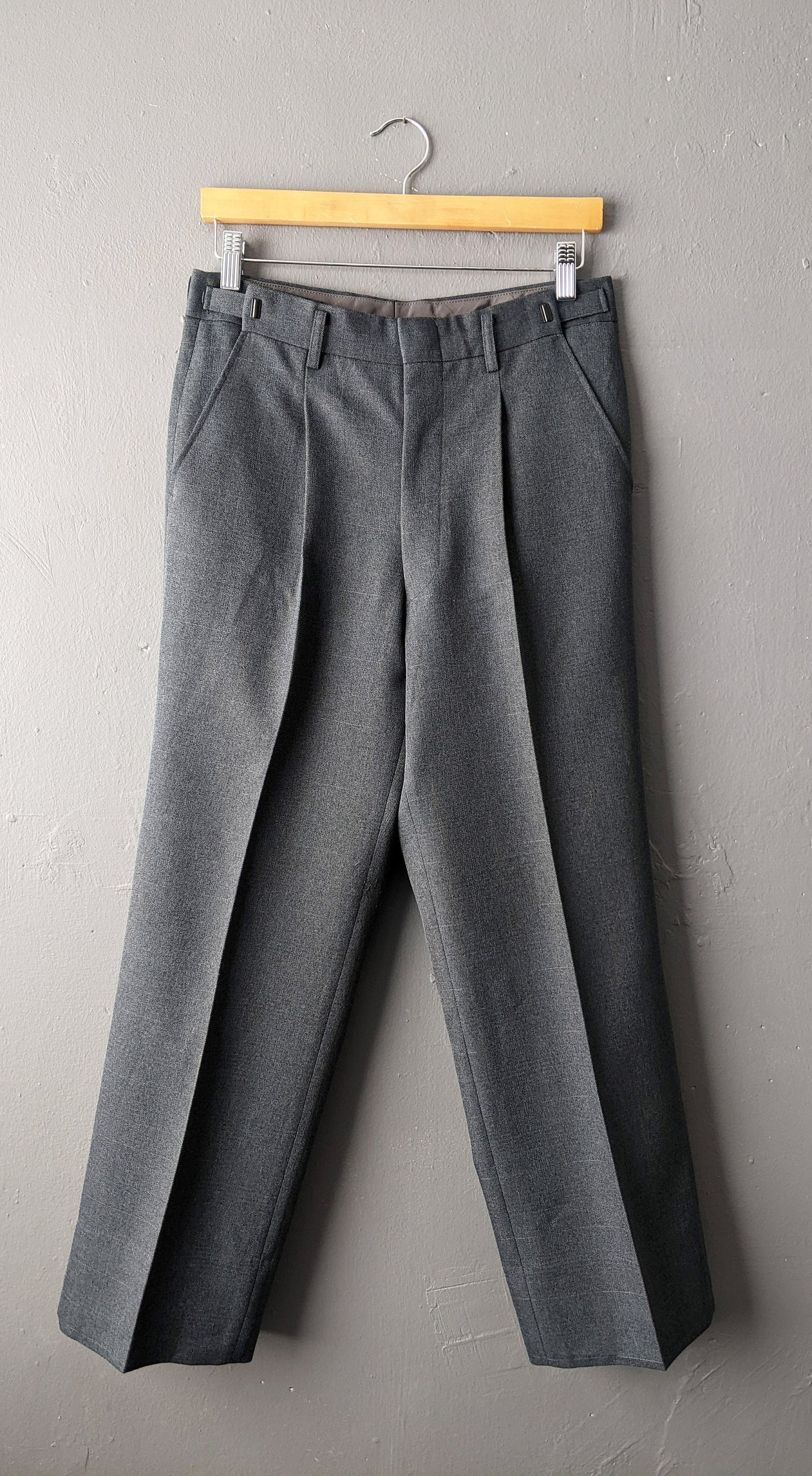 90s Mens Smart Trousers, Adjustable Waistband, Size Small 28 30 Waist
