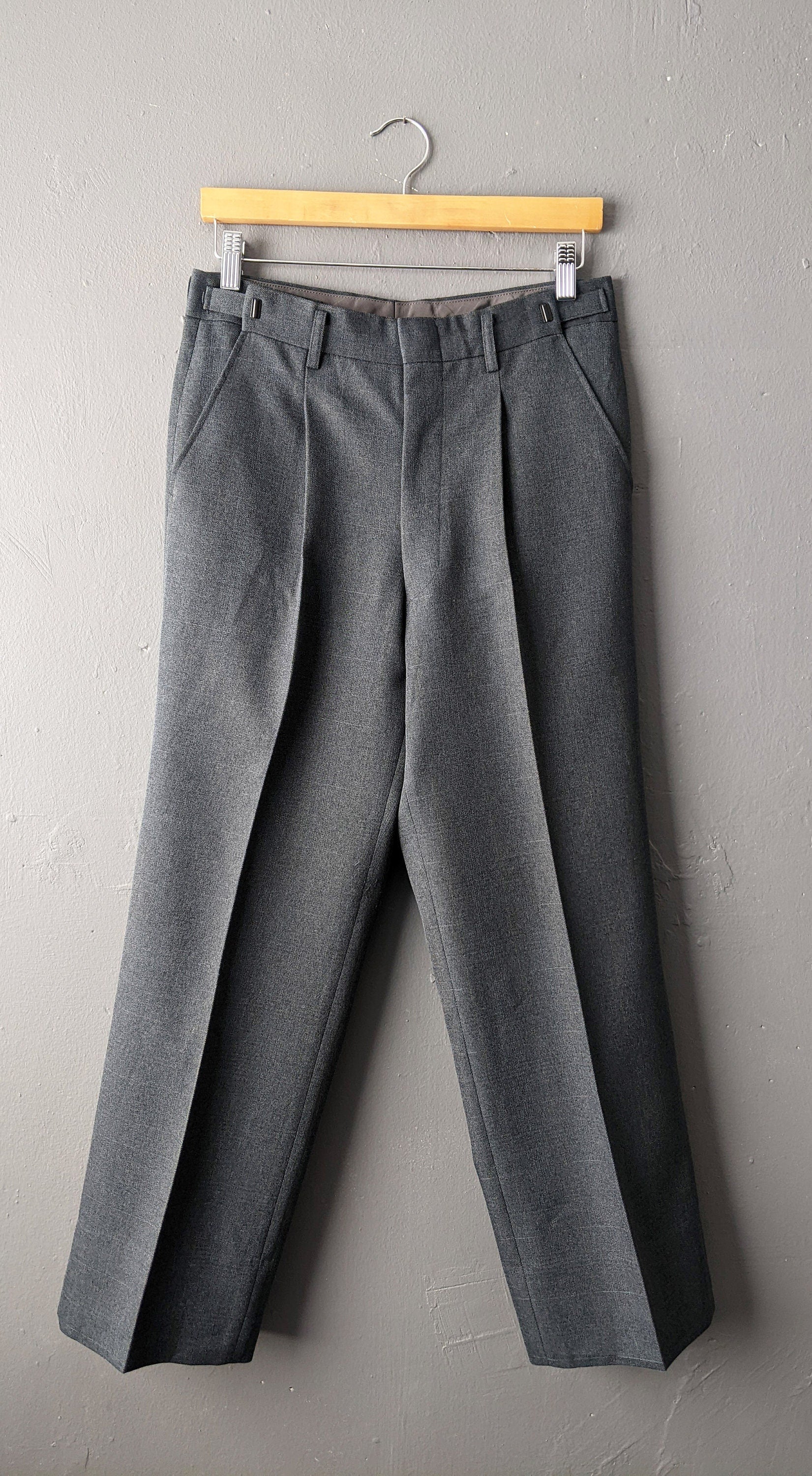 90s Mens Smart Trousers, Adjustable Waistband, Size Small 28 30 Waist