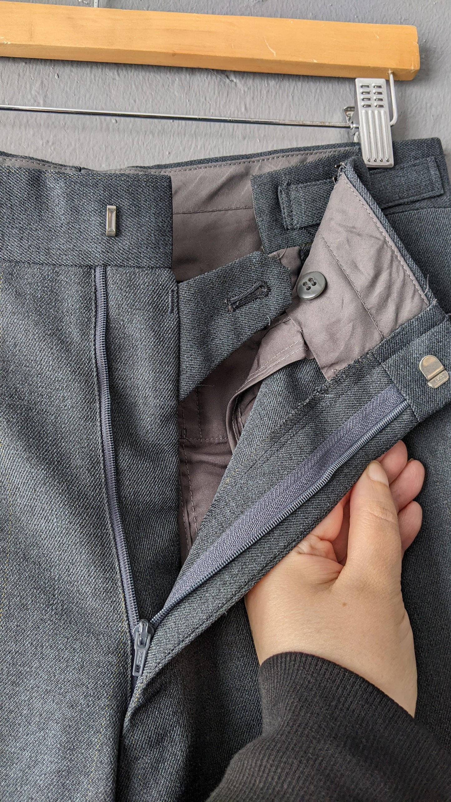 90s Mens Smart Trousers, Adjustable Waistband, Size Small 28 30 Waist