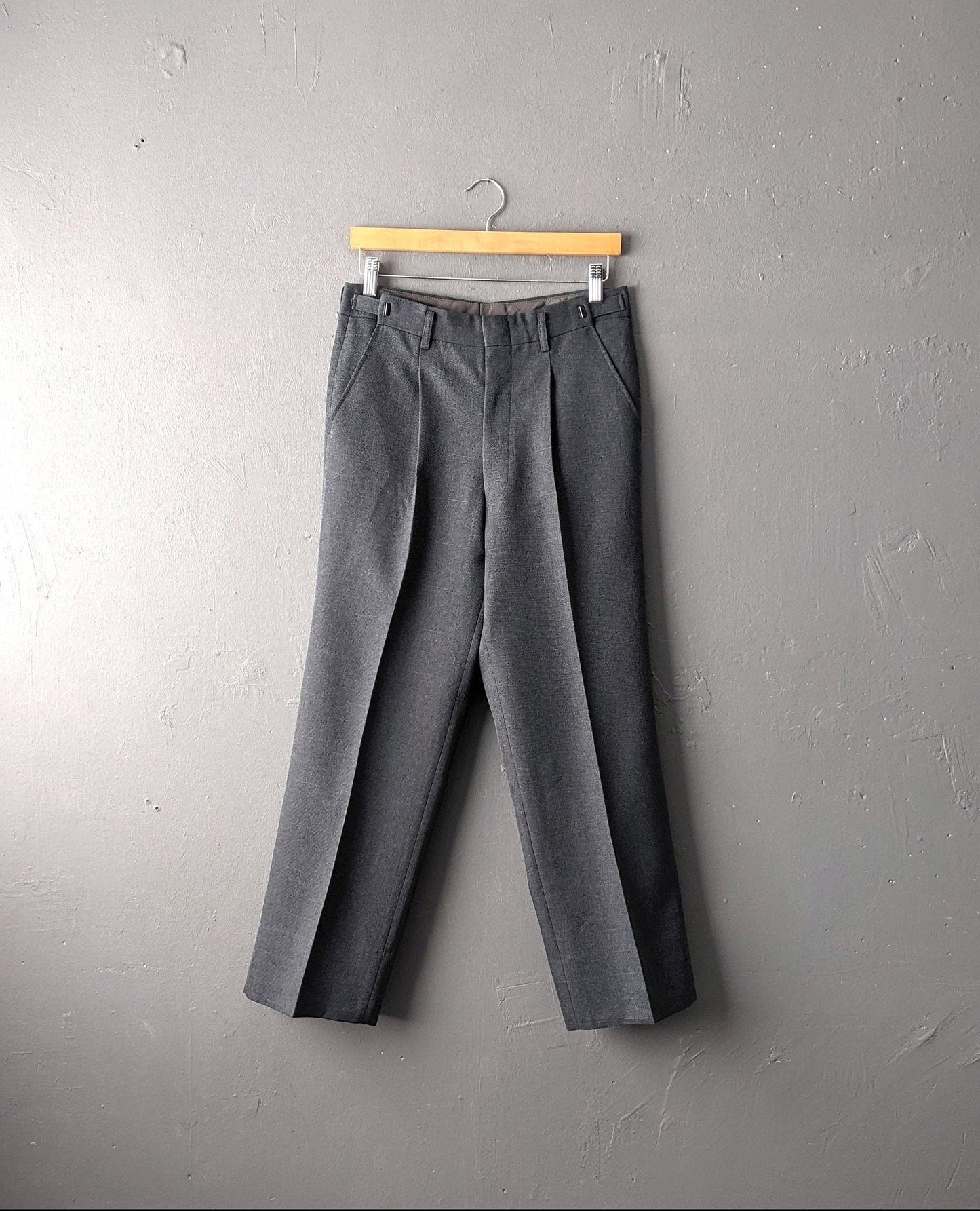 90s Mens Smart Trousers, Adjustable Waistband, Size Small 28 30 Waist