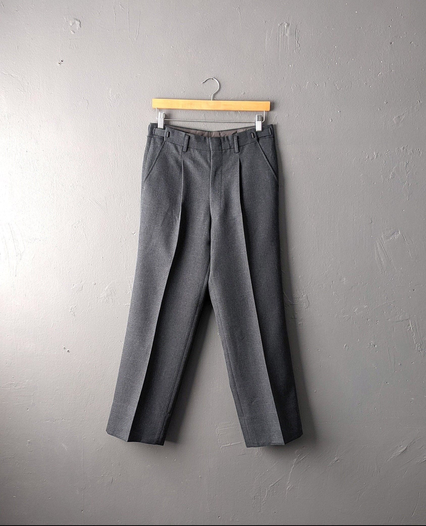 90s Mens Smart Trousers, Adjustable Waistband, Size Small 28 30 Waist