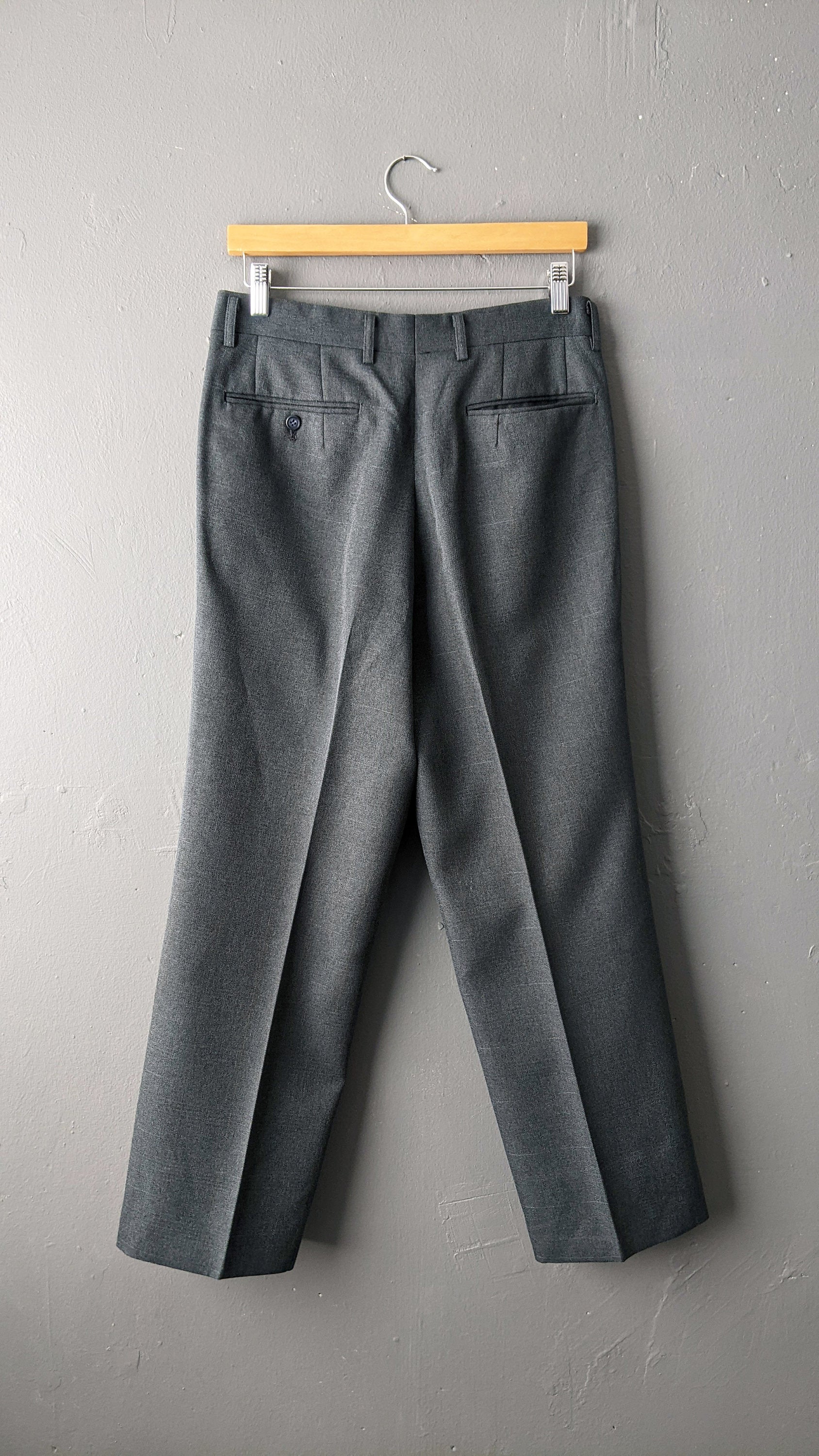90s Mens Smart Trousers, Adjustable Waistband, Size Small 28 30 Waist