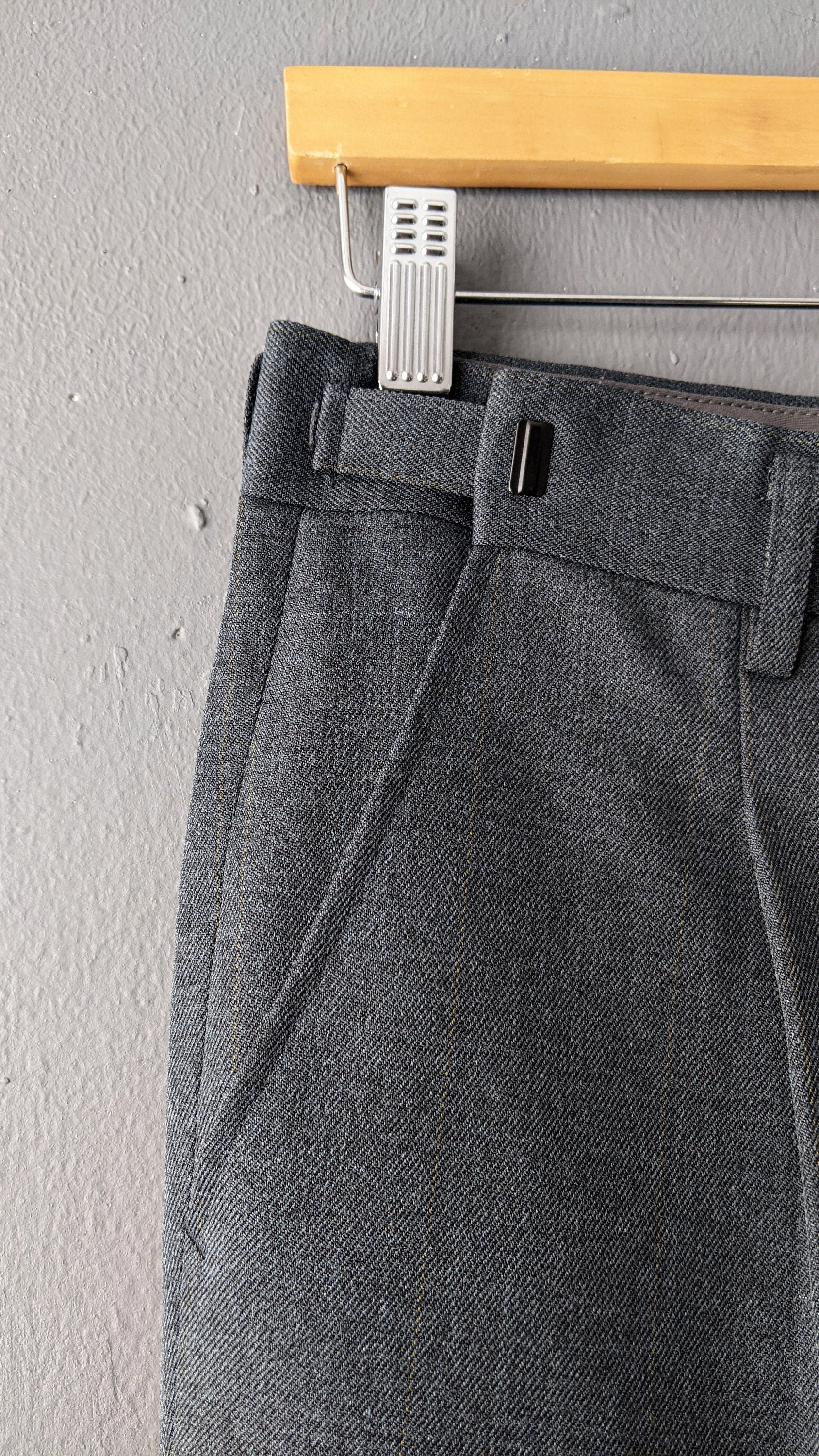 90s Mens Smart Trousers, Adjustable Waistband, Size Small 28 30 Waist