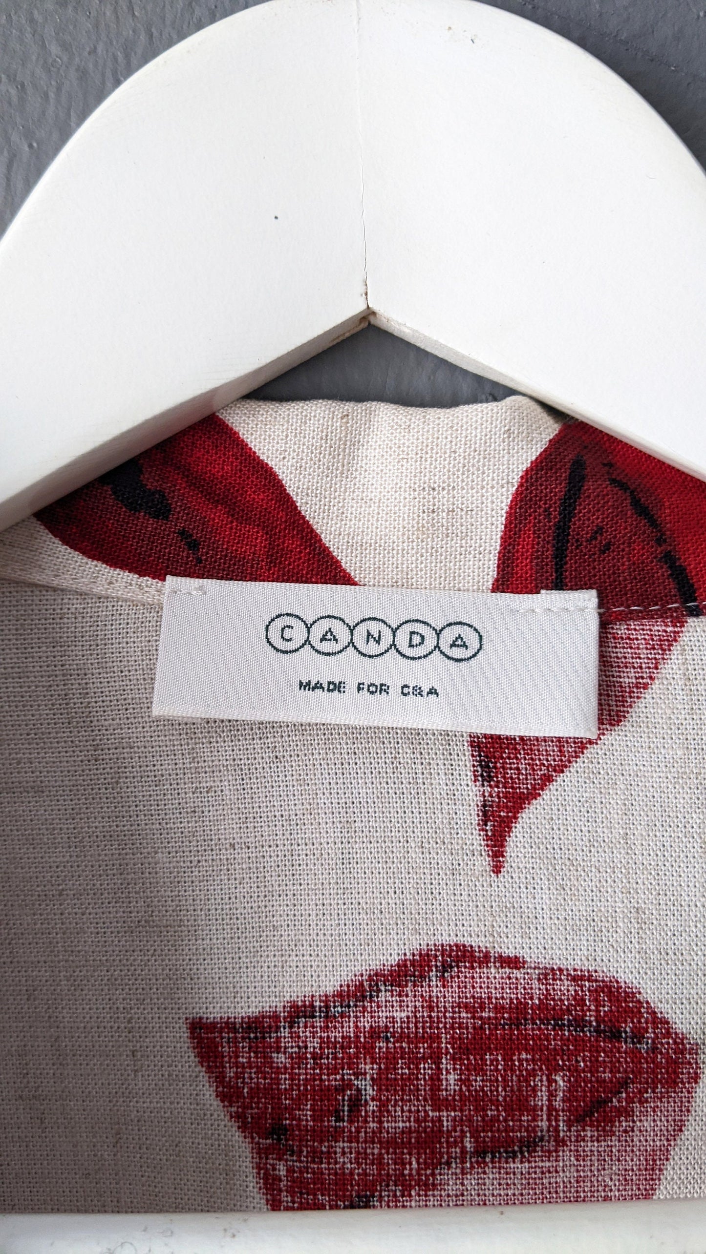 Y2K Linen Blend Shirt Jacket with Red Flowers, Short Sleeve Summer Blazer by Canda C&A, Plus Size