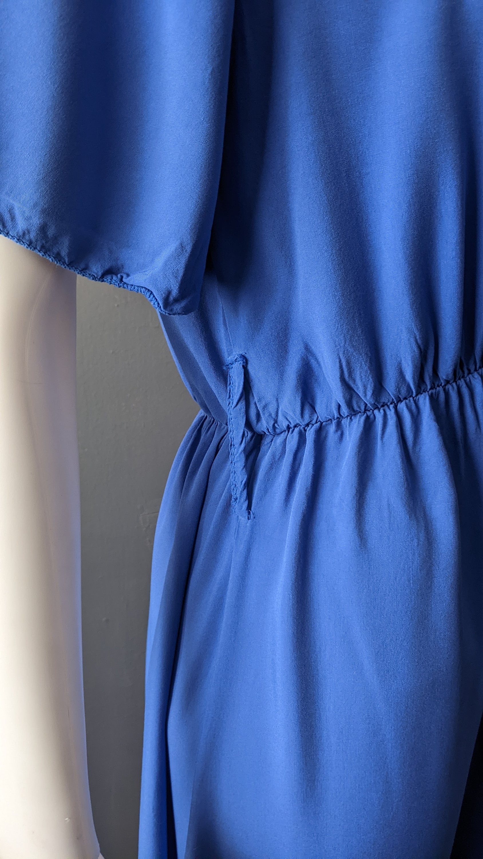 80s Sky Blue Maxi Dress, Lightweight Viscose Summer Daydress, Size Medium
