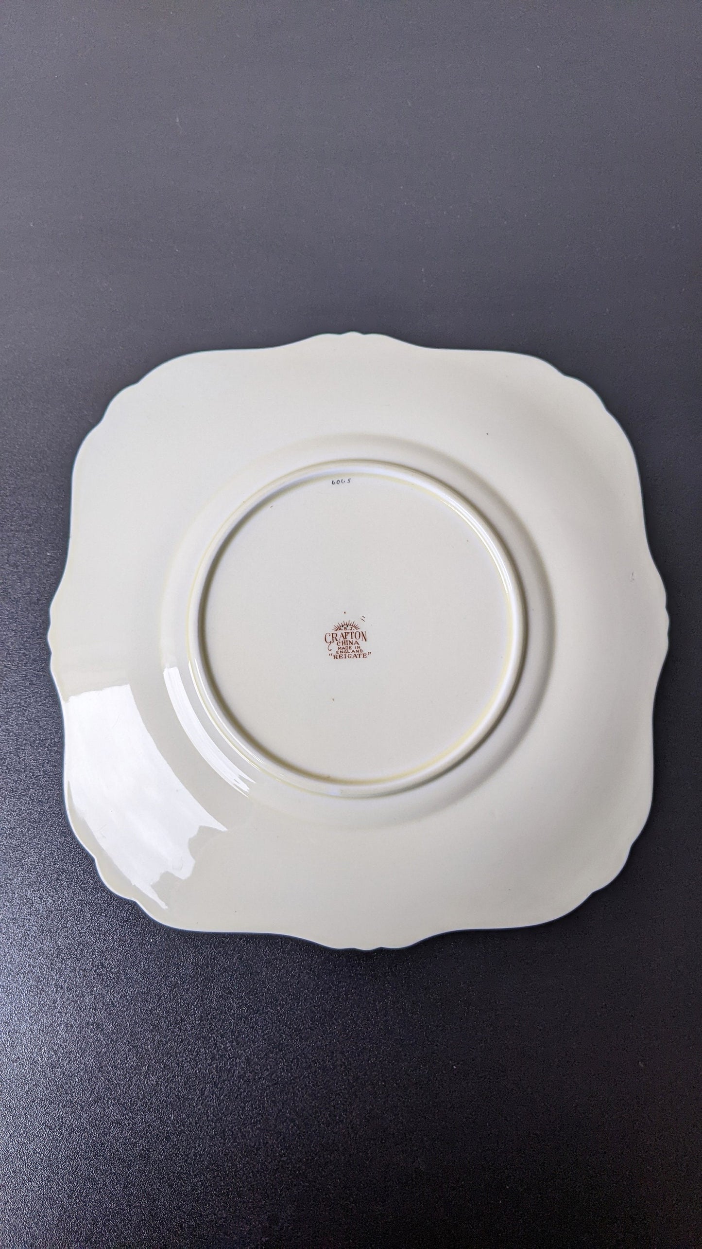 1930s Set of Art Deco Cake Plates by Grafton China, Yellow Floral Sandwich Plates