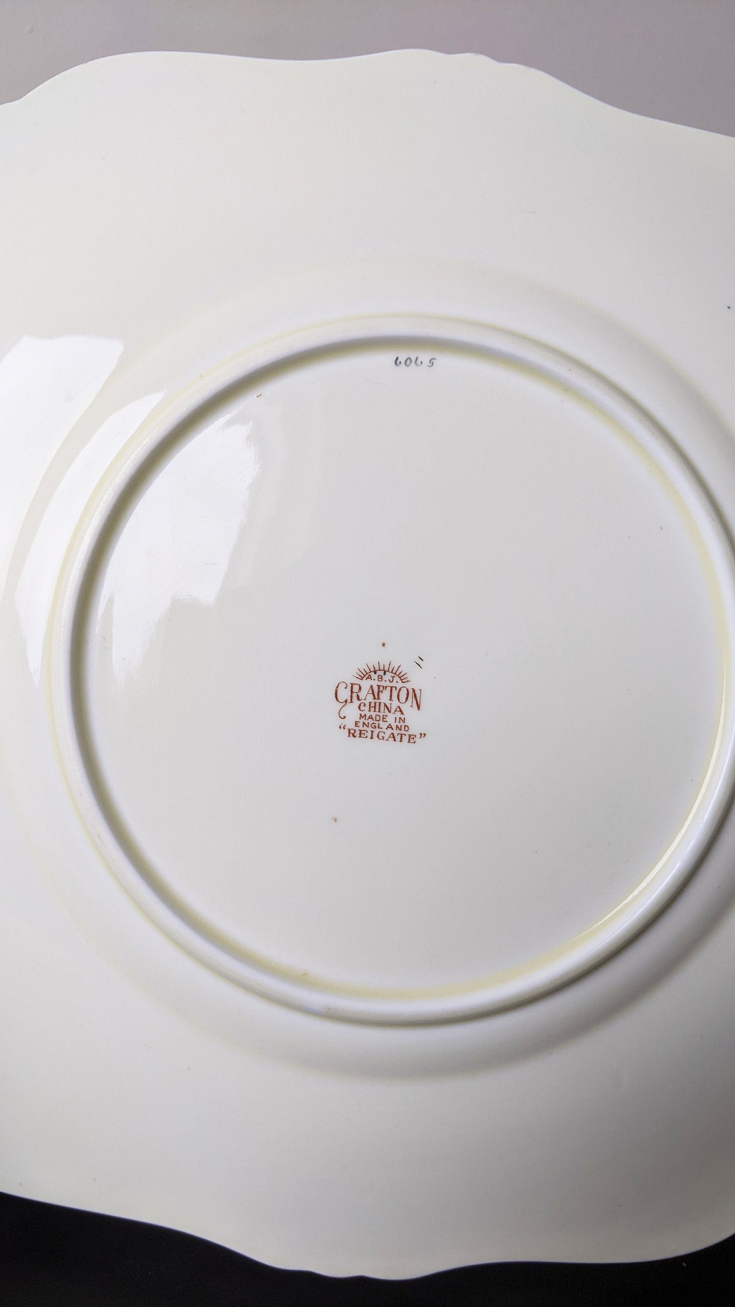 1930s Set of Art Deco Cake Plates by Grafton China, Yellow Floral Sandwich Plates