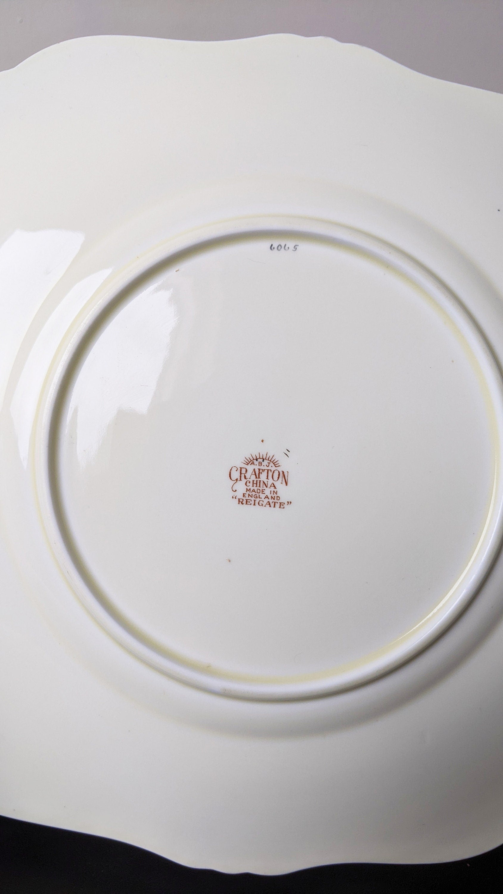1930s Set of Art Deco Cake Plates by Grafton China, Yellow Floral Sandwich Plates