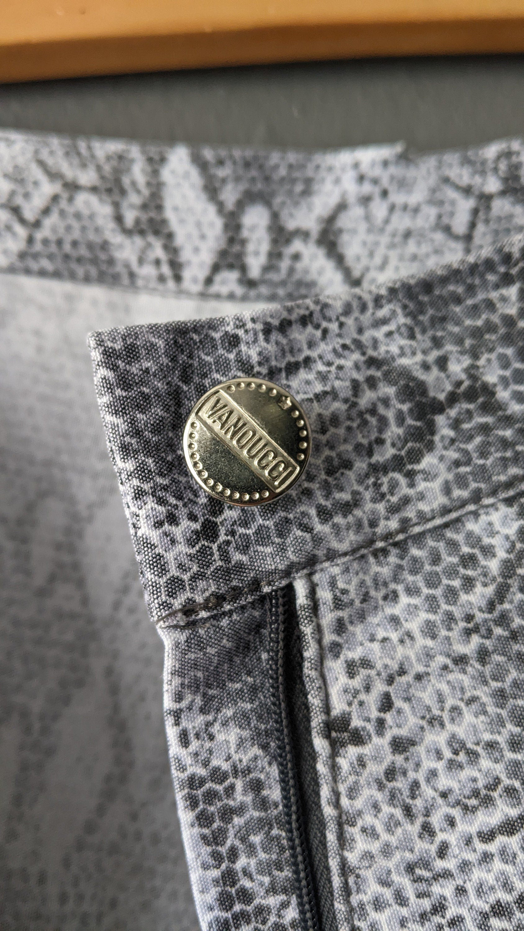 90s Snakeskin Print Jeans, Reptile Scales Trousers, Size Medium