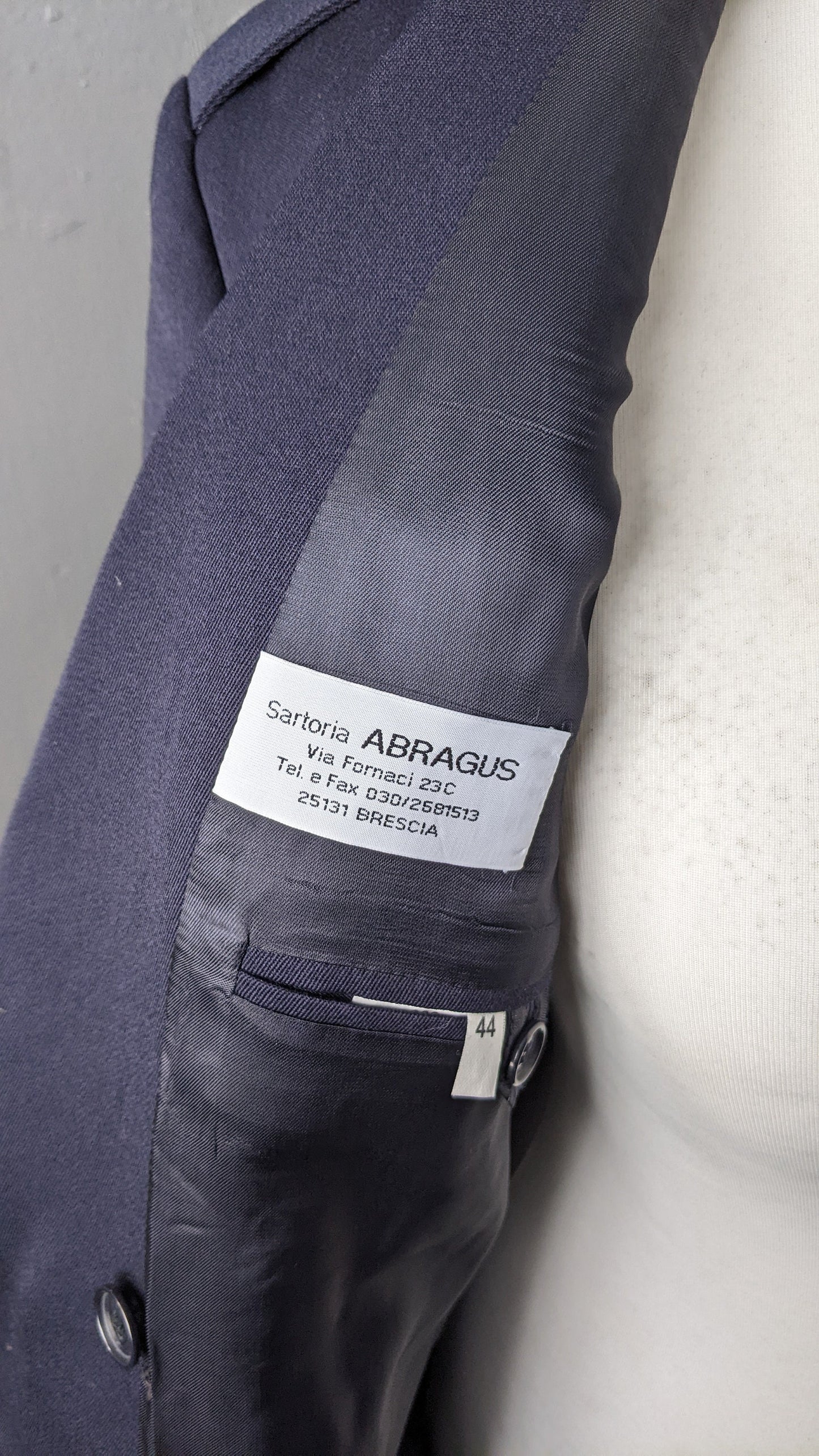 90s Navy Blue Double Breasted Jacket, Italian Wool Blazer, Size Medium