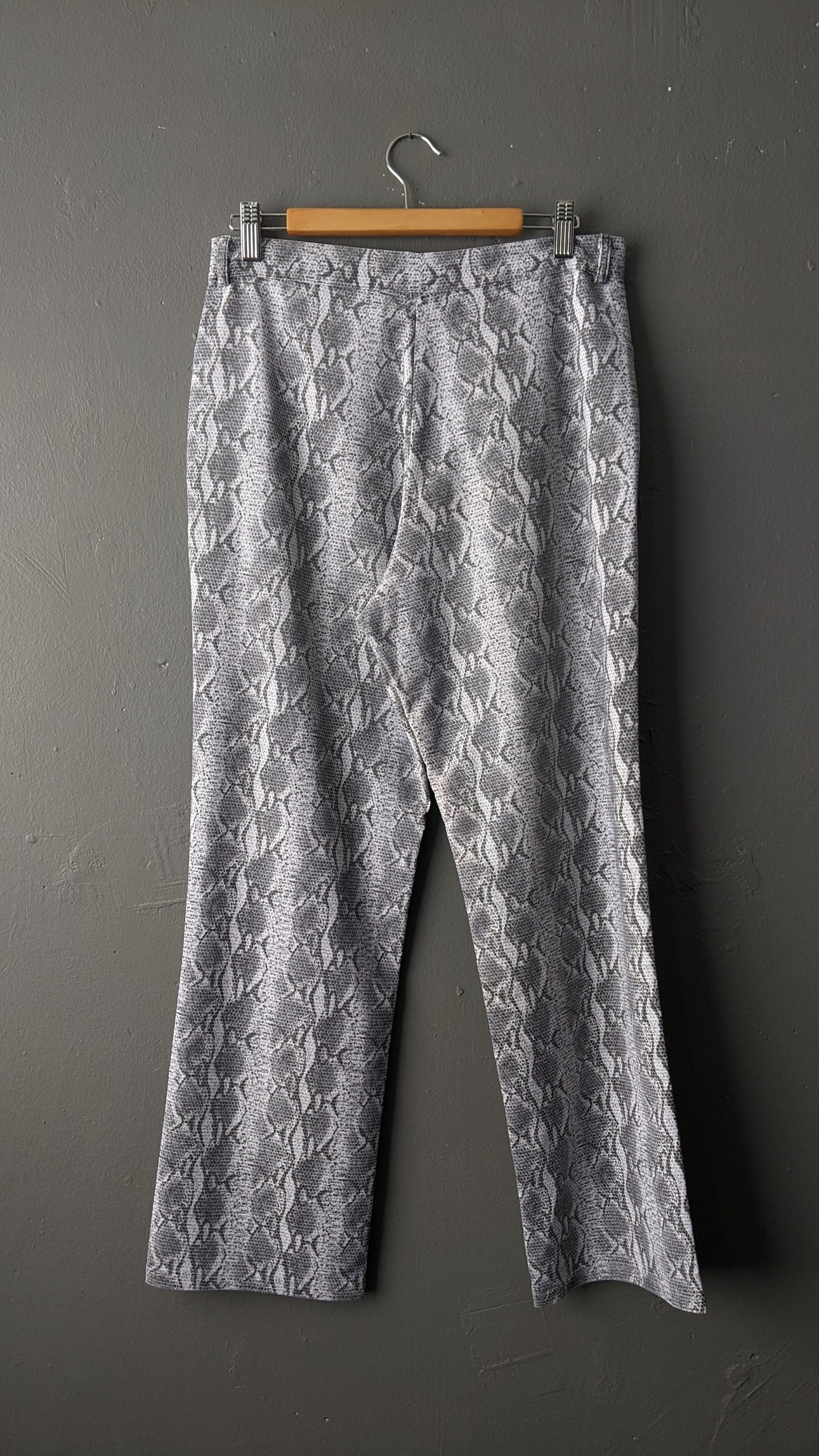 90s Snakeskin Print Jeans, Reptile Scales Trousers, Size Medium