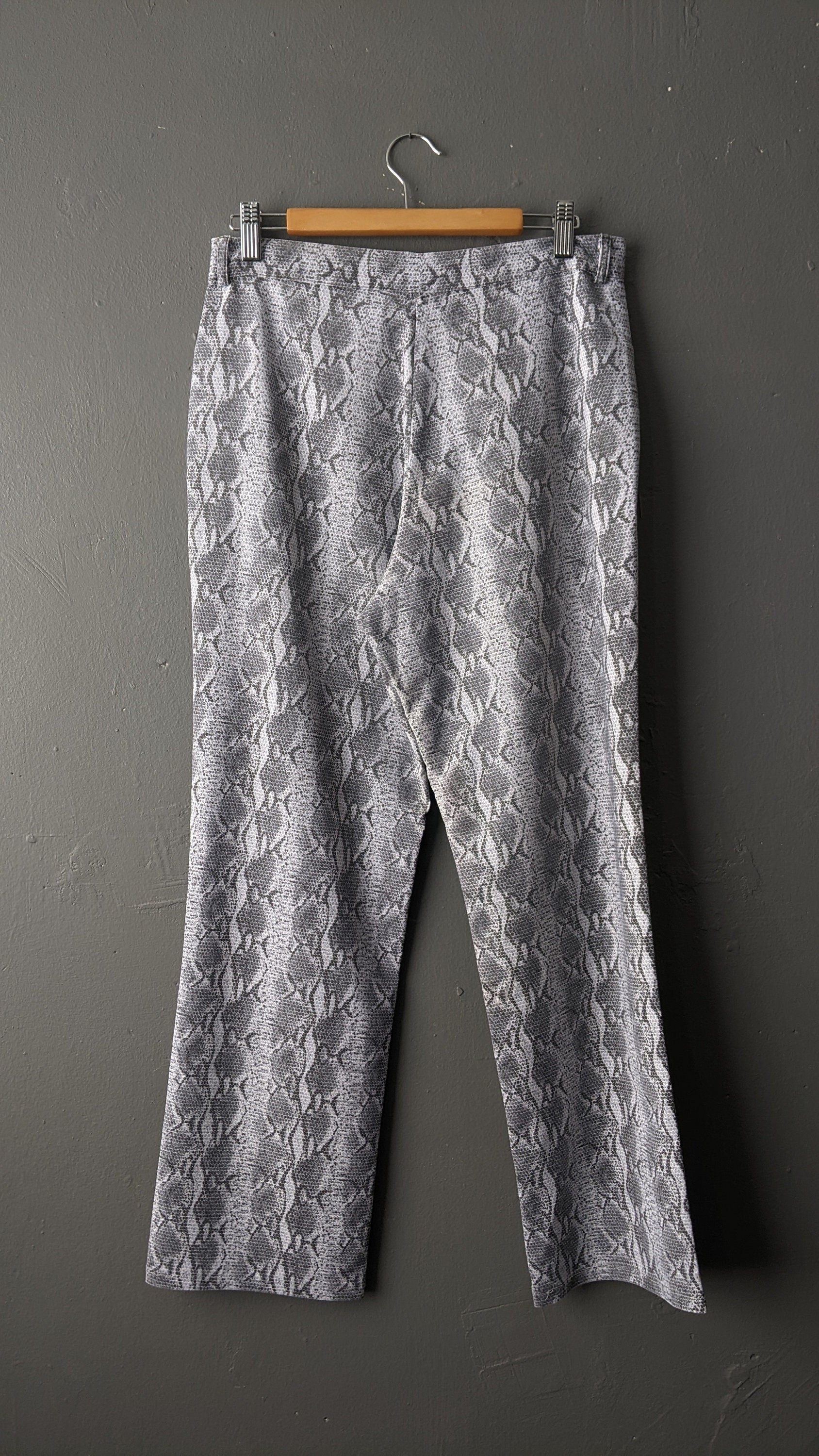 90s Snakeskin Print Jeans, Reptile Scales Trousers, Size Medium