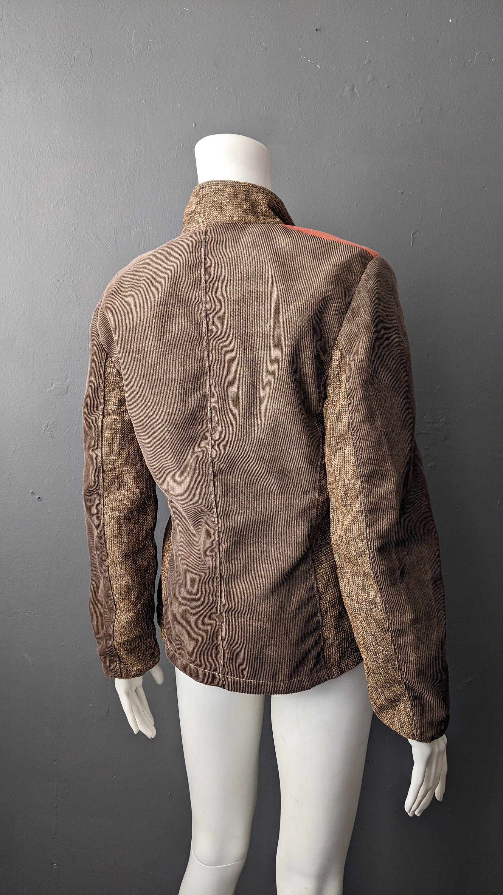 90s Corduroy and Tweed Jacket, Vintage Handmade, Size Small