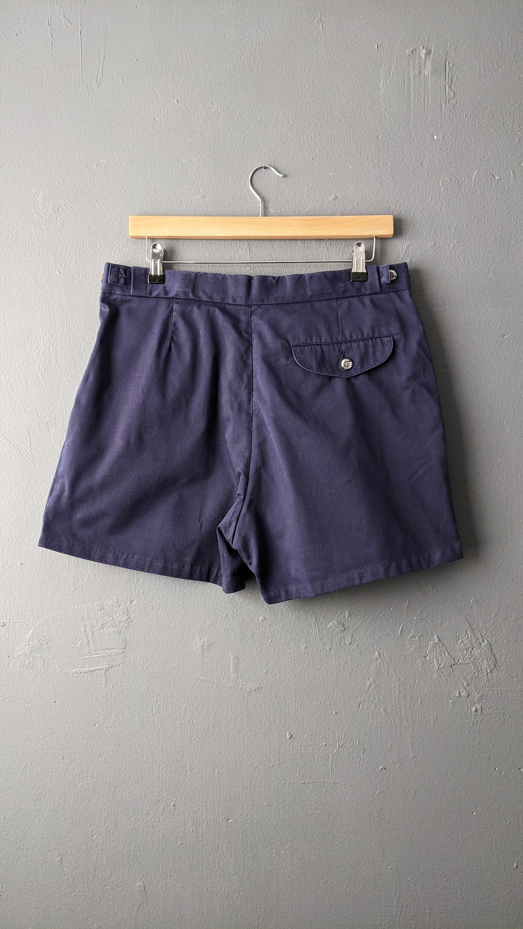 90s Mens Tennis Shorts, Navy Blue Gabicci Menswear, Size Small 32 34 Waist