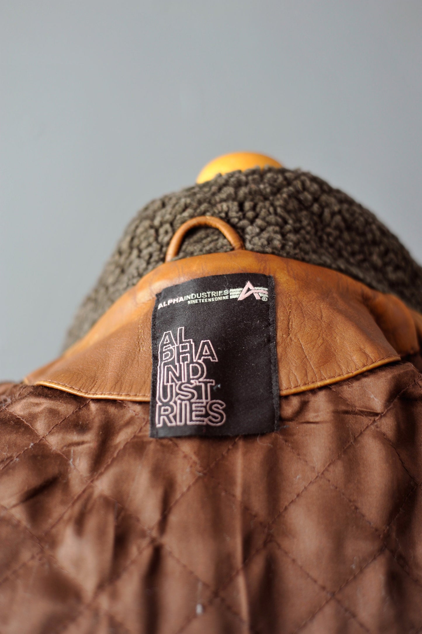 Vintage 90s Leather Flight Jacket by Alpha Industries, Nineties Distressed Aviator, Size Medium