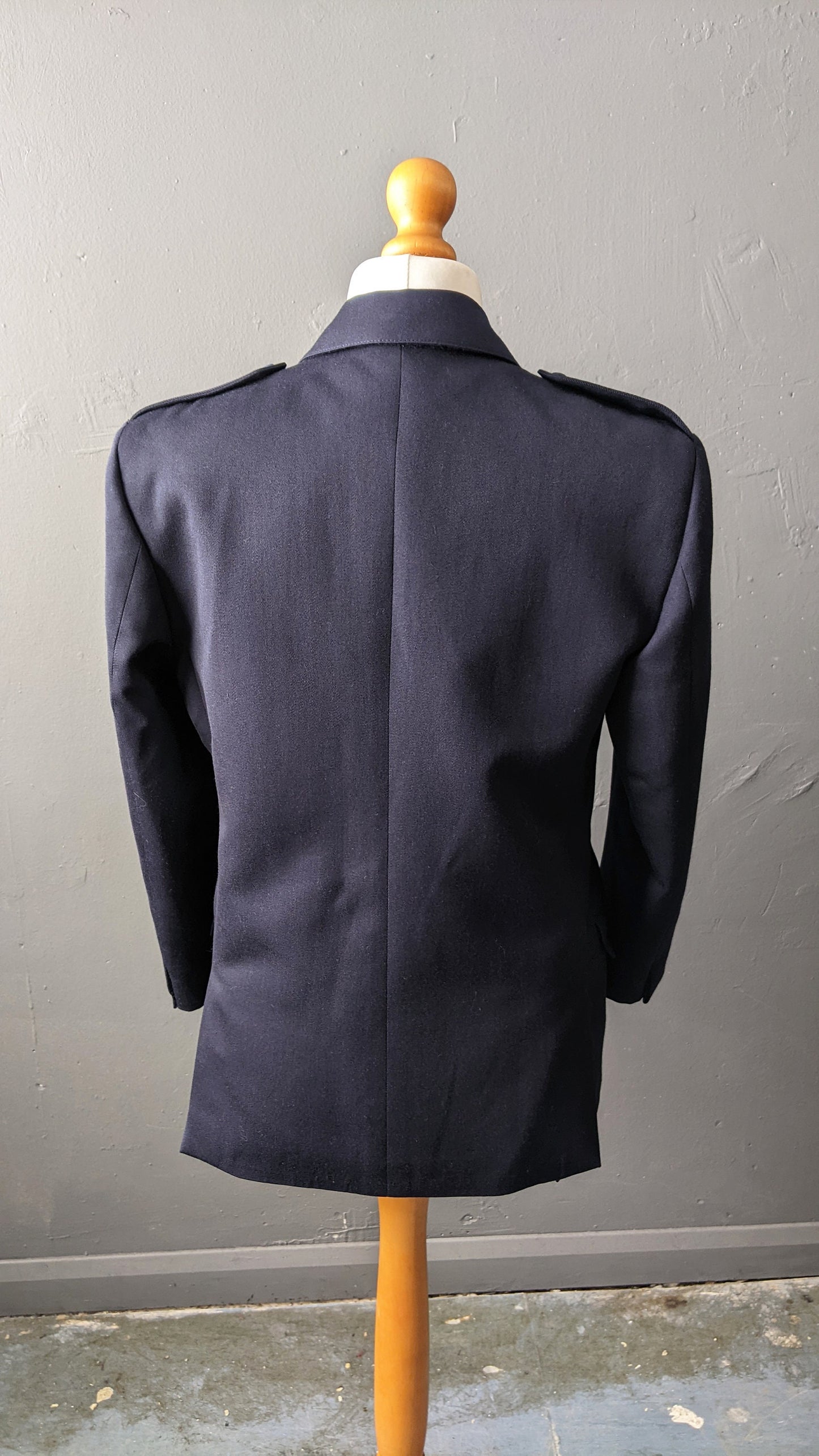 90s Navy Blue Double Breasted Jacket, Italian Wool Blazer, Size Medium