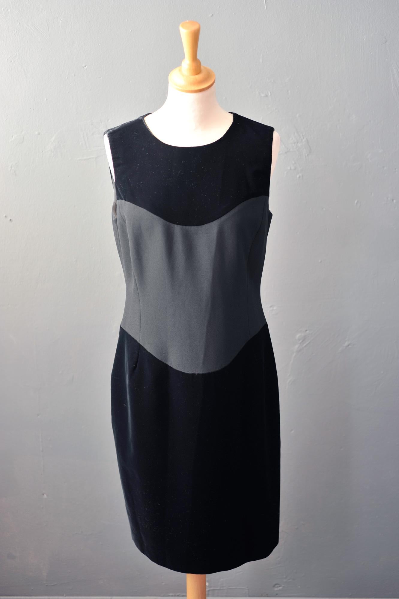 90s Two Piece Velvet Dress Suit by Paola Antonini, Italian Vintage, Size Medium
