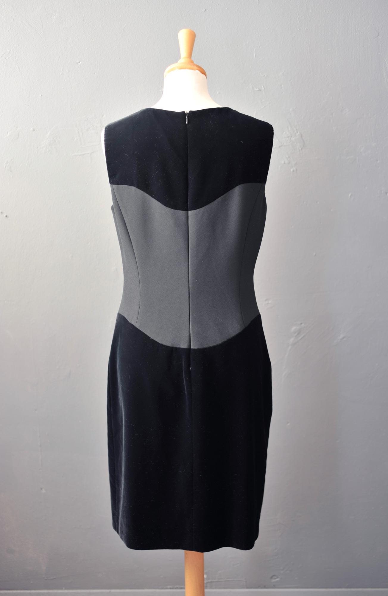 90s Two Piece Velvet Dress Suit by Paola Antonini, Italian Vintage, Size Medium