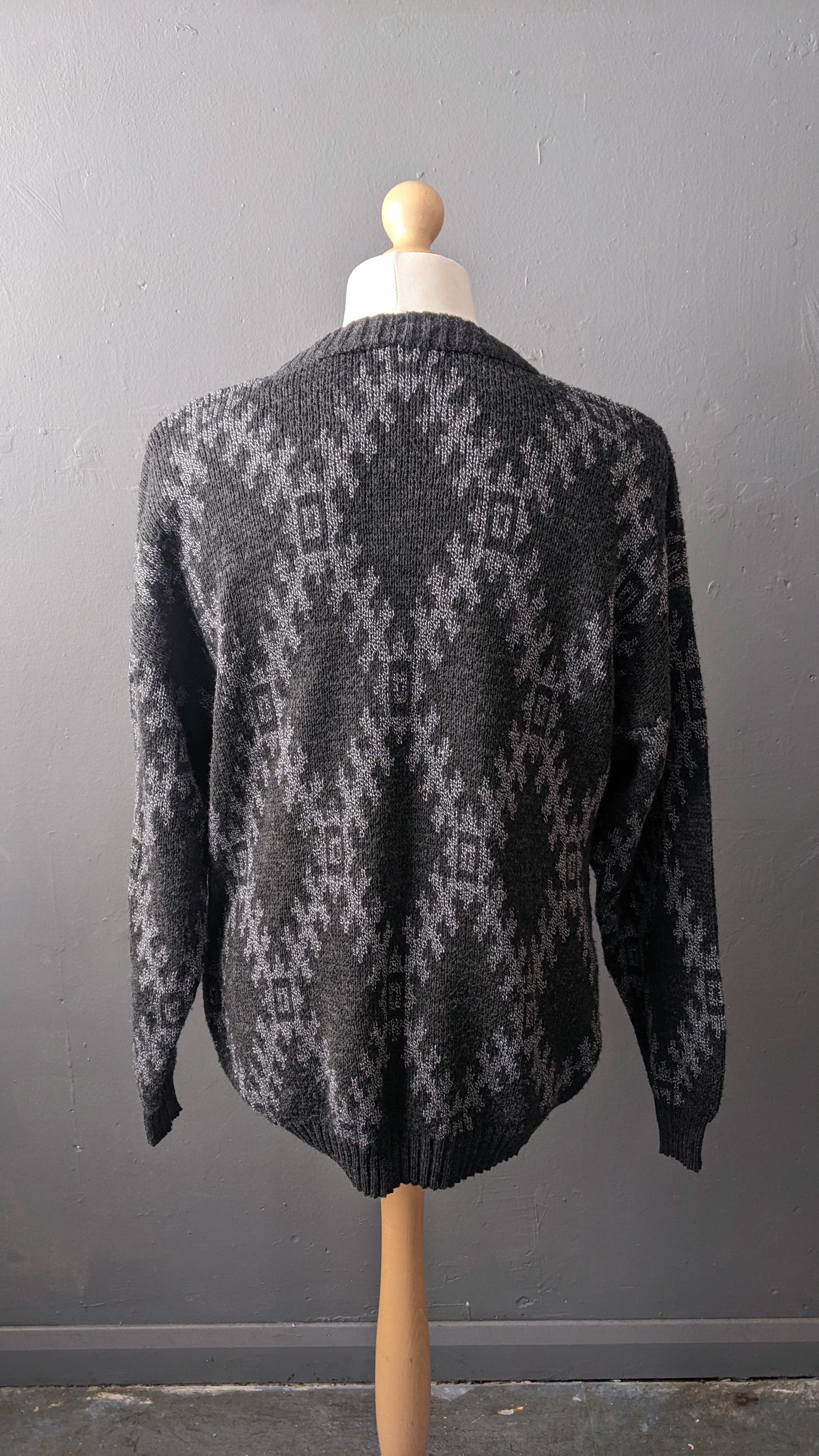 90s Aztec Diamond Wool Blend Sweater, 44 46 chest