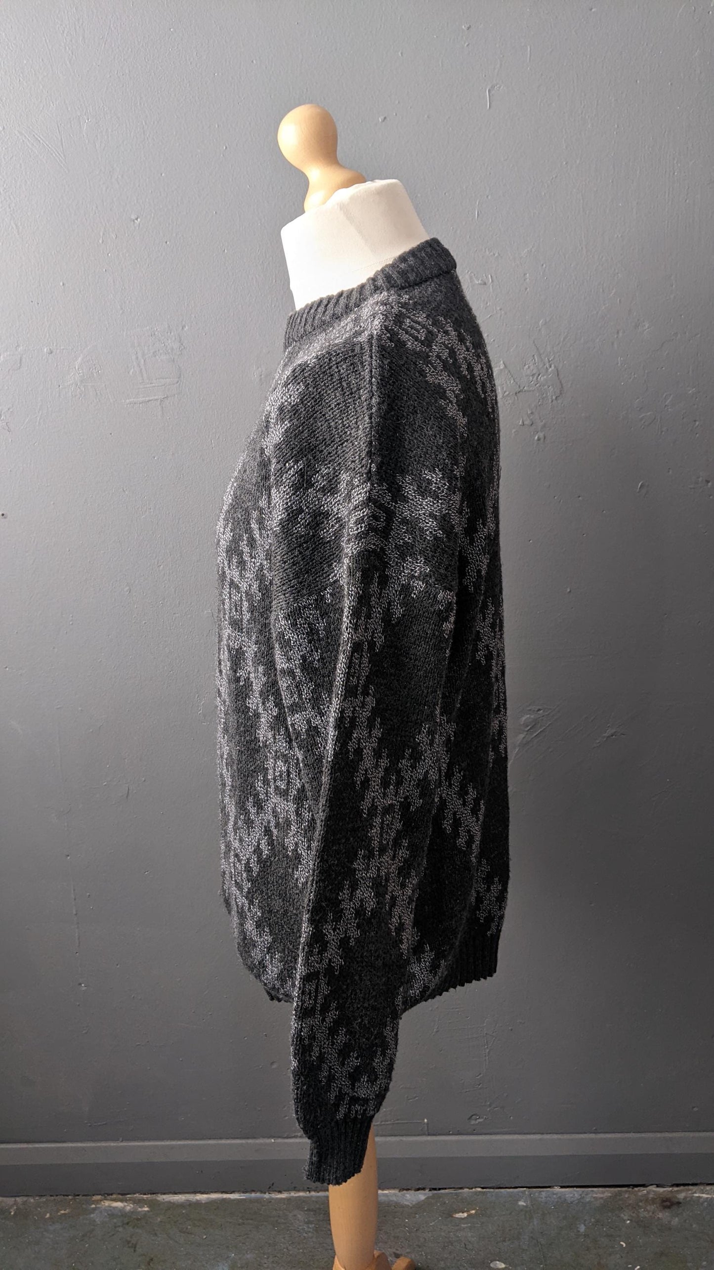 90s Aztec Diamond Wool Blend Sweater, 44 46 chest