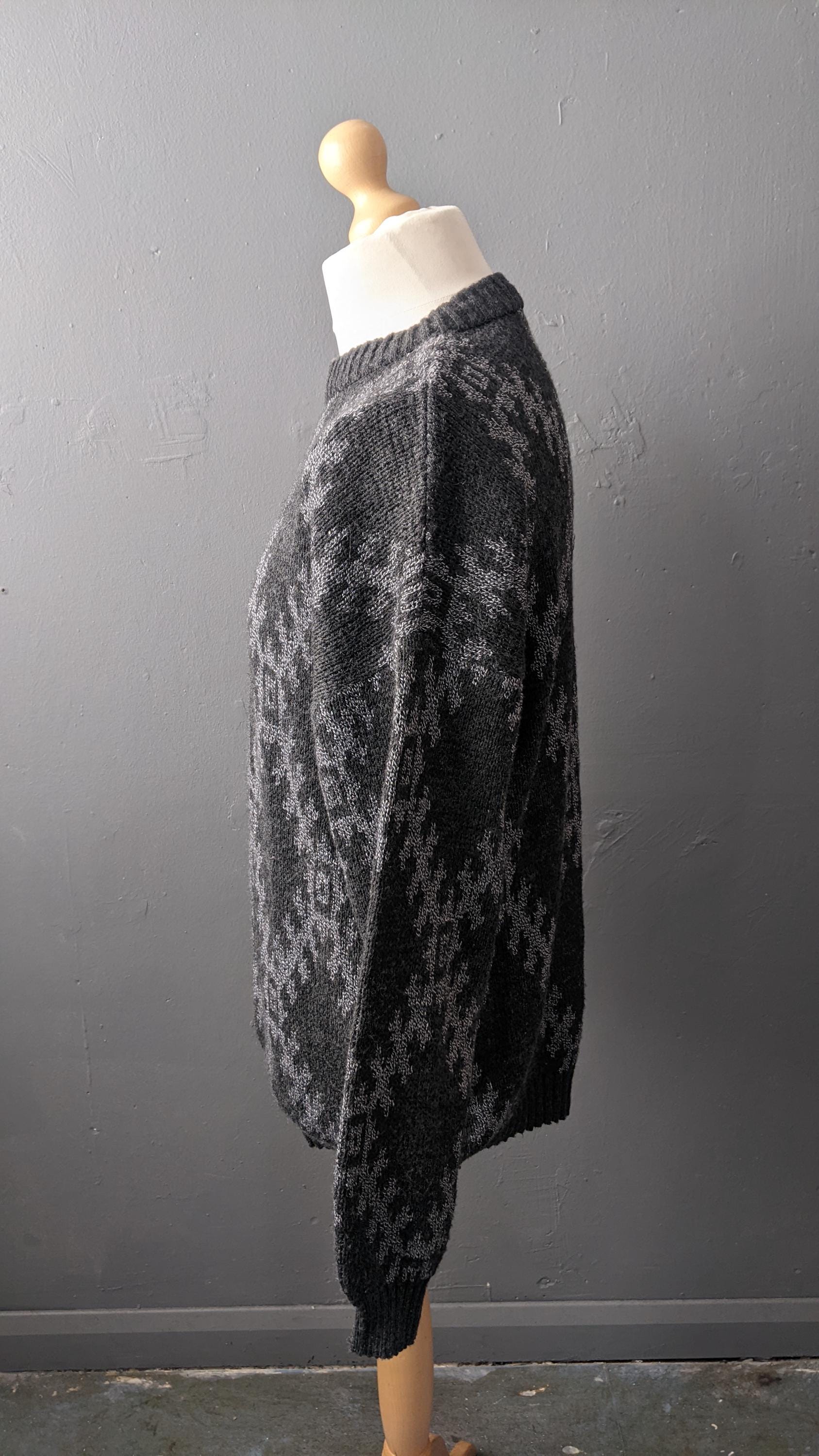 90s Aztec Diamond Wool Blend Sweater, 44 46 chest