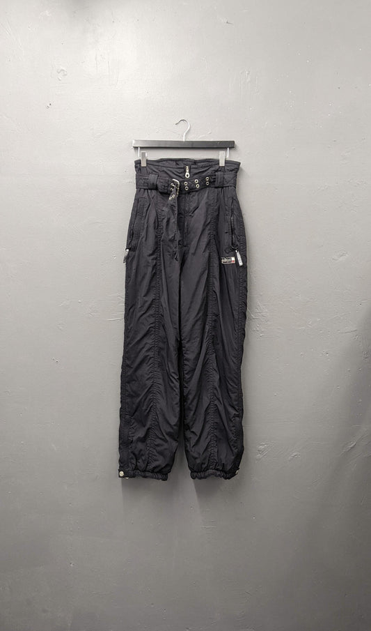 Vintage 90s Chervo Sports Ski Trousers: Black Snow Pants, Size Small