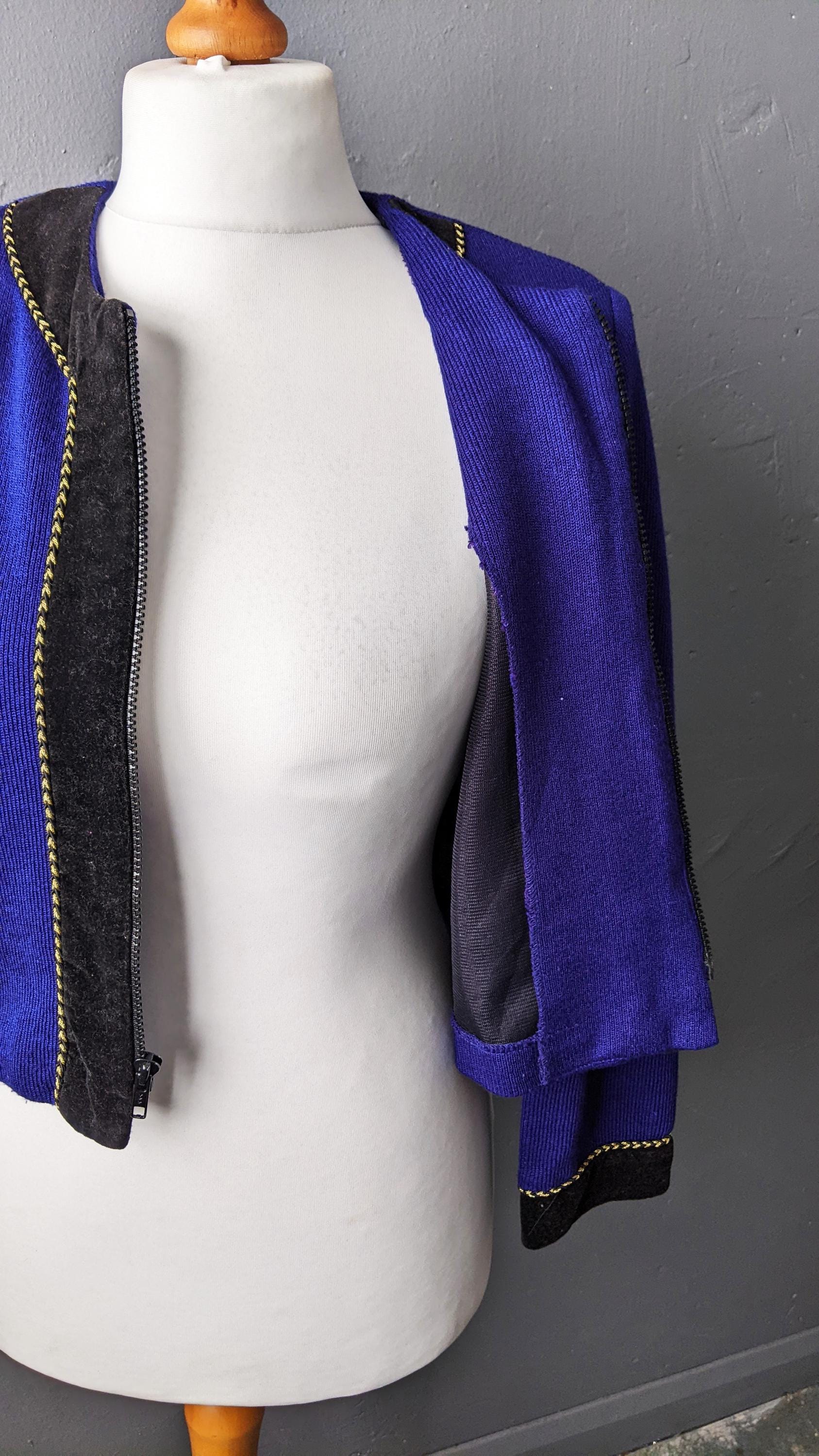 80s Cardigan Jacket by Jessica Howard Petite, Velvet Trim Smart Knitwear, Size Small Medium