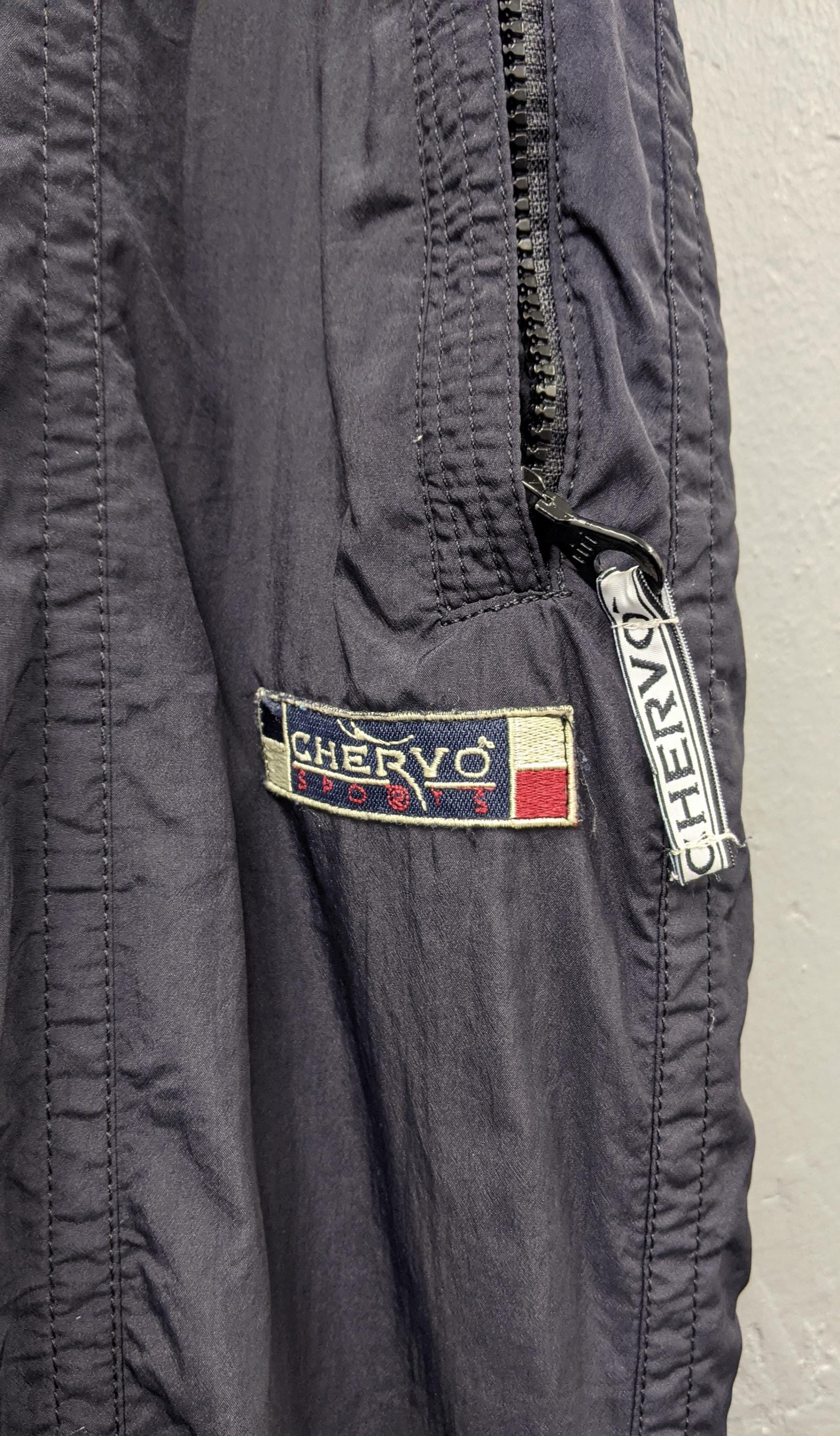 Vintage 90s Chervo Sports Ski Trousers: Black Snow Pants, Size Small