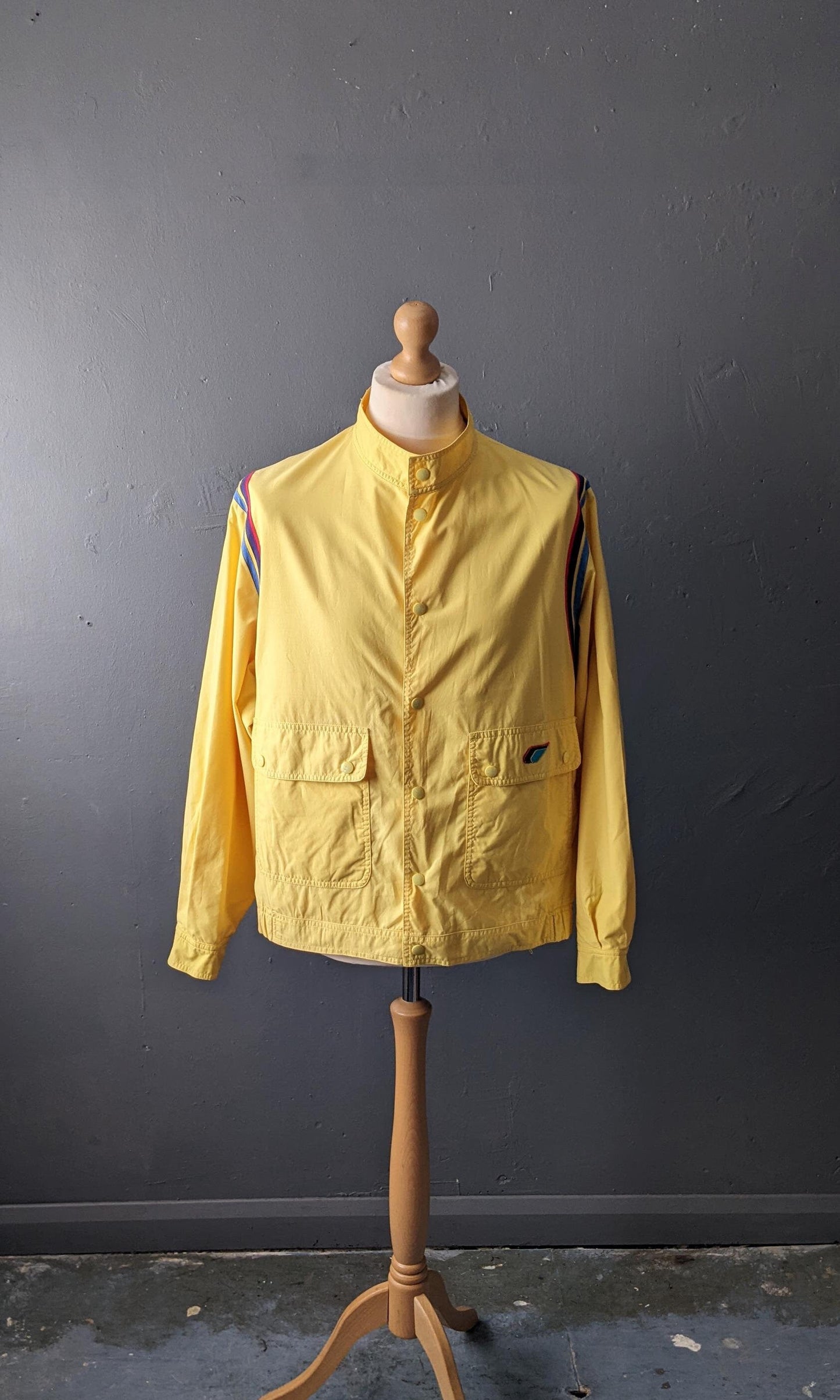 80s Mens Sports Jacket by Jean Baptiste Mulliez, Lightweight Windbreaker, Size Large 44 46 chest