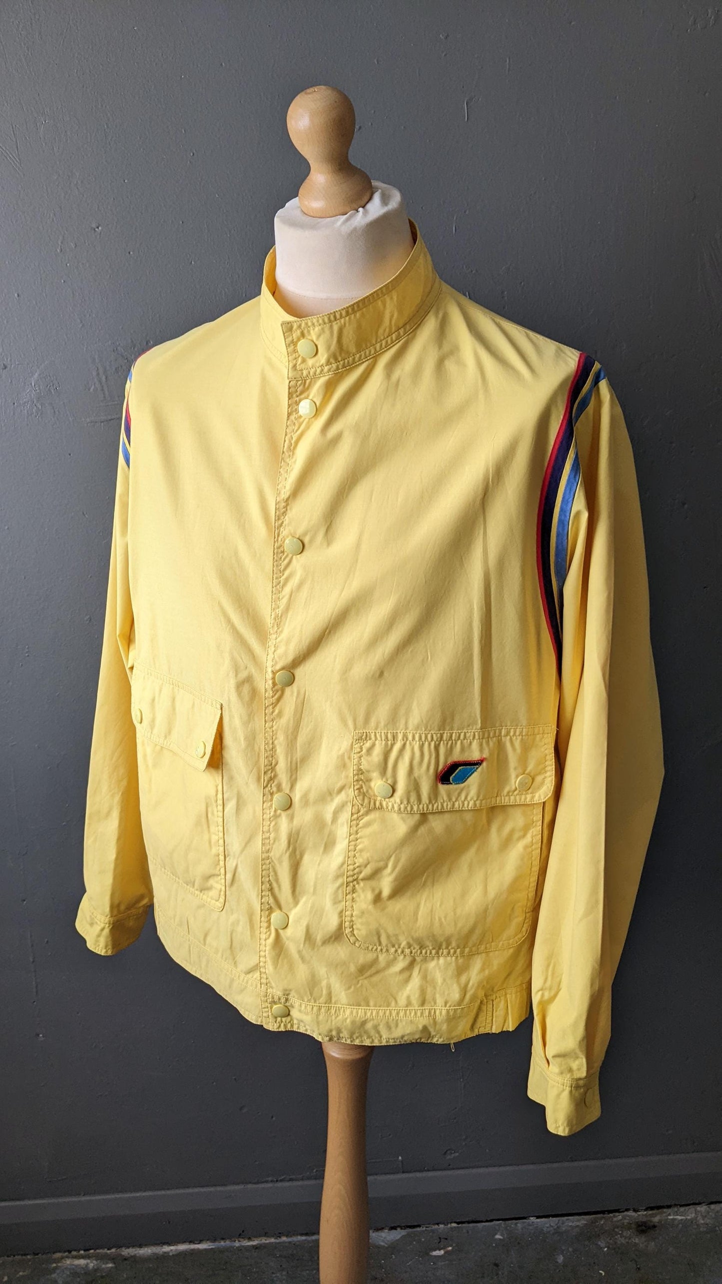 80s Mens Sports Jacket by Jean Baptiste Mulliez, Lightweight Windbreaker, Size Large 44 46 chest