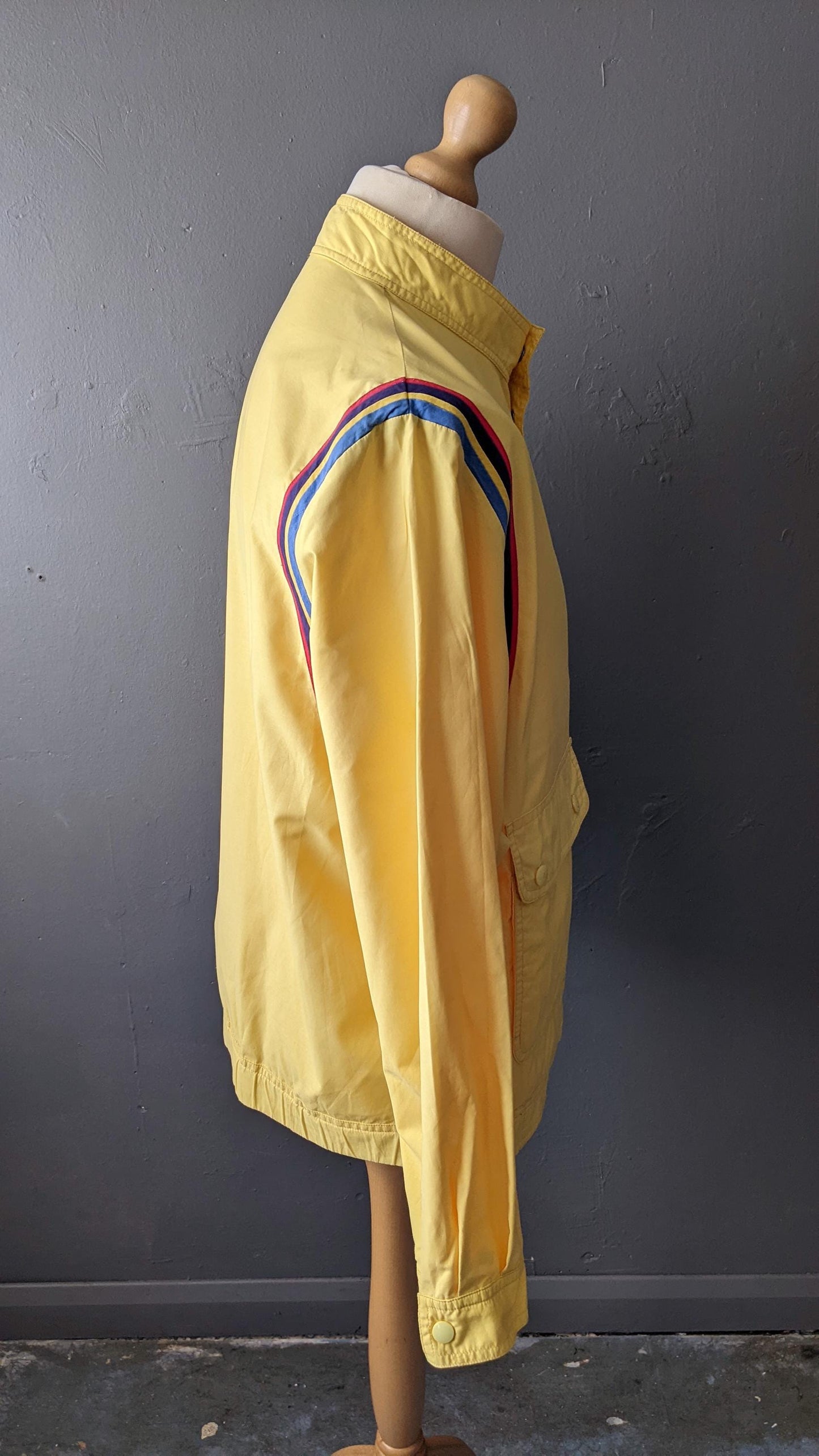 80s Mens Sports Jacket by Jean Baptiste Mulliez, Lightweight Windbreaker, Size Large 44 46 chest