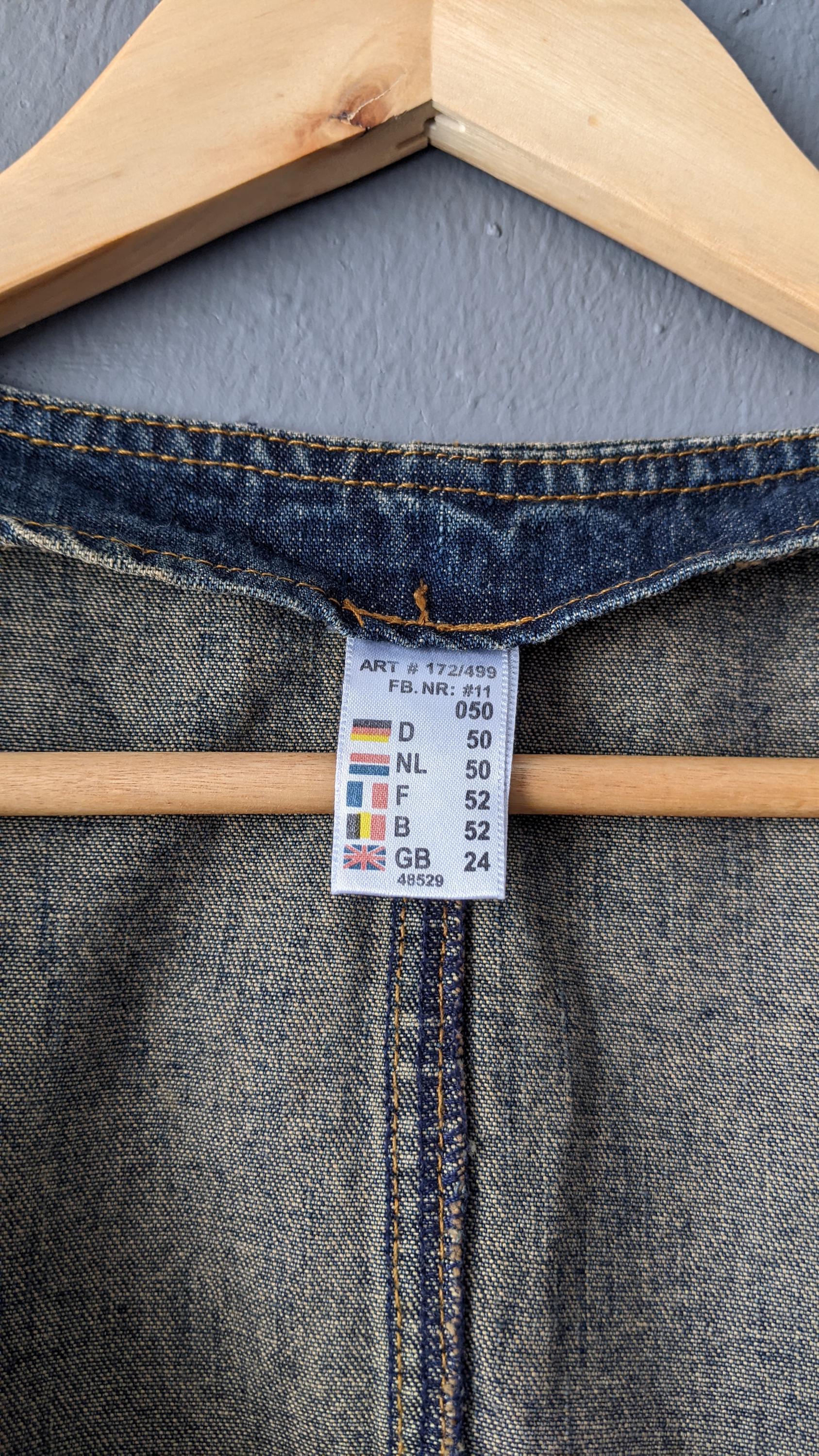 Plus Size Denim Vest, Vintage 90s Gilet, Sleeveless Jean Jacket, UK 24