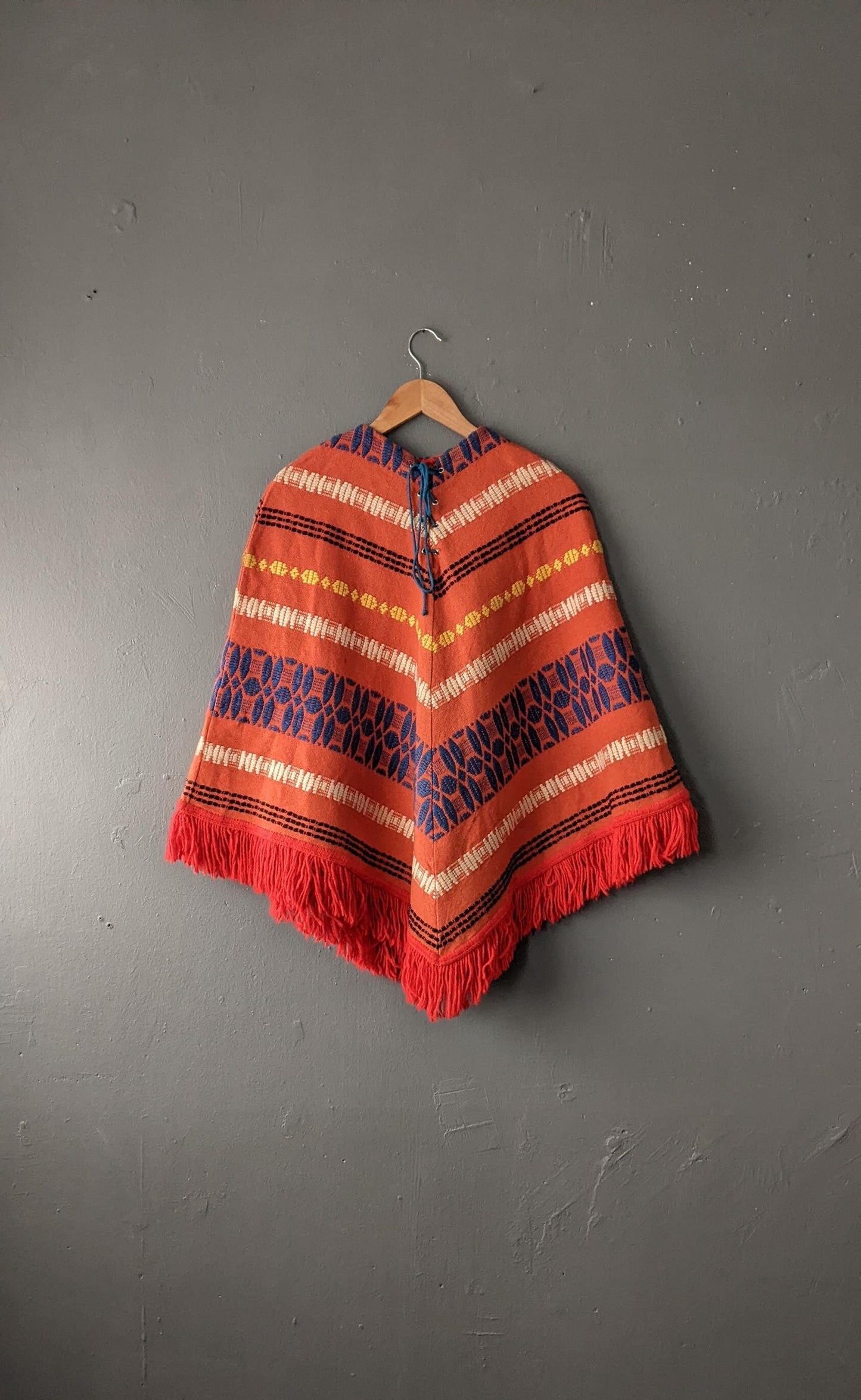 Vintage 70s Multicoloured Poncho, One Size