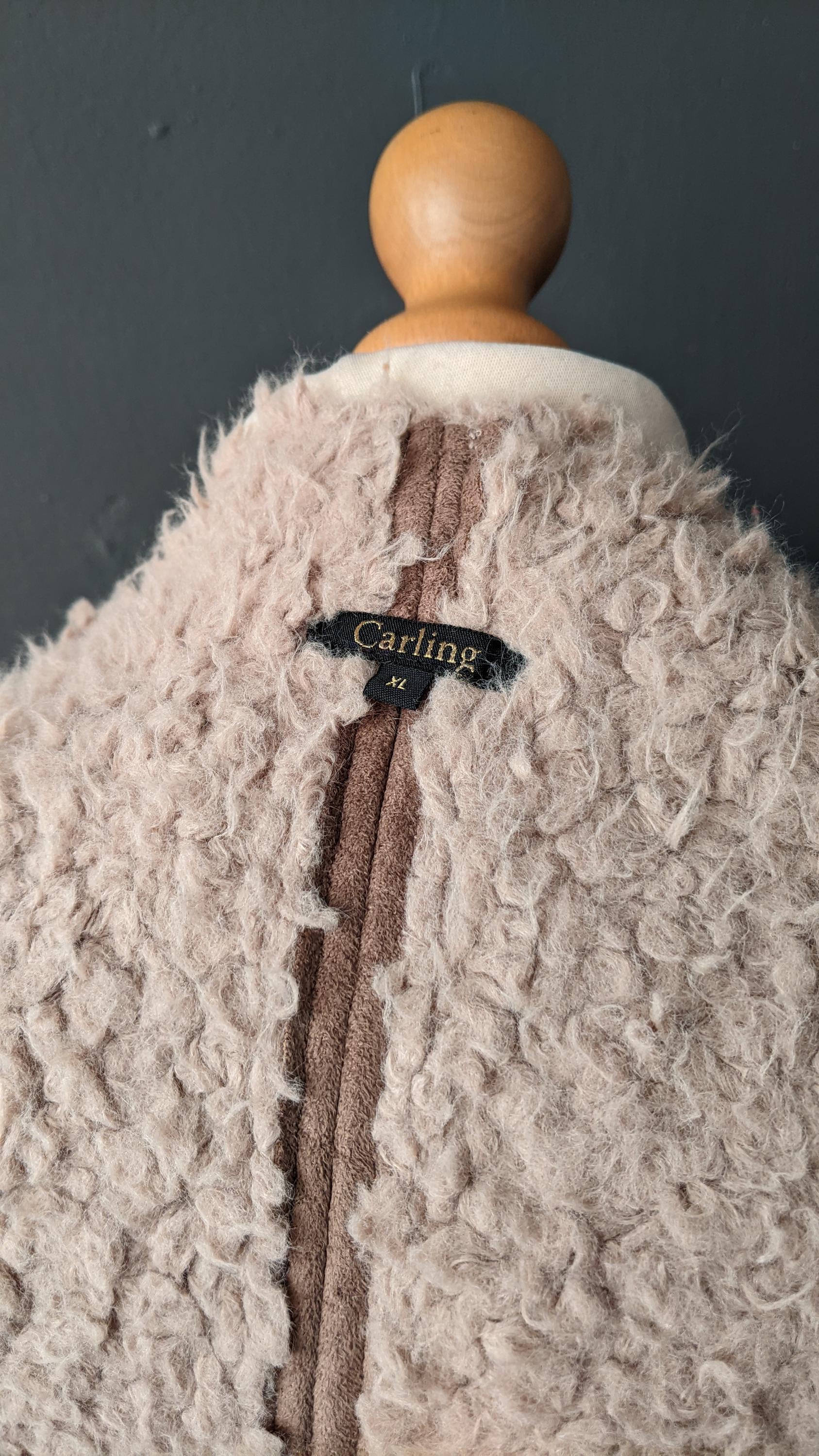 Y2K Faux Sheepskin Gilet, Long Vest Bodywarmer, Size Large