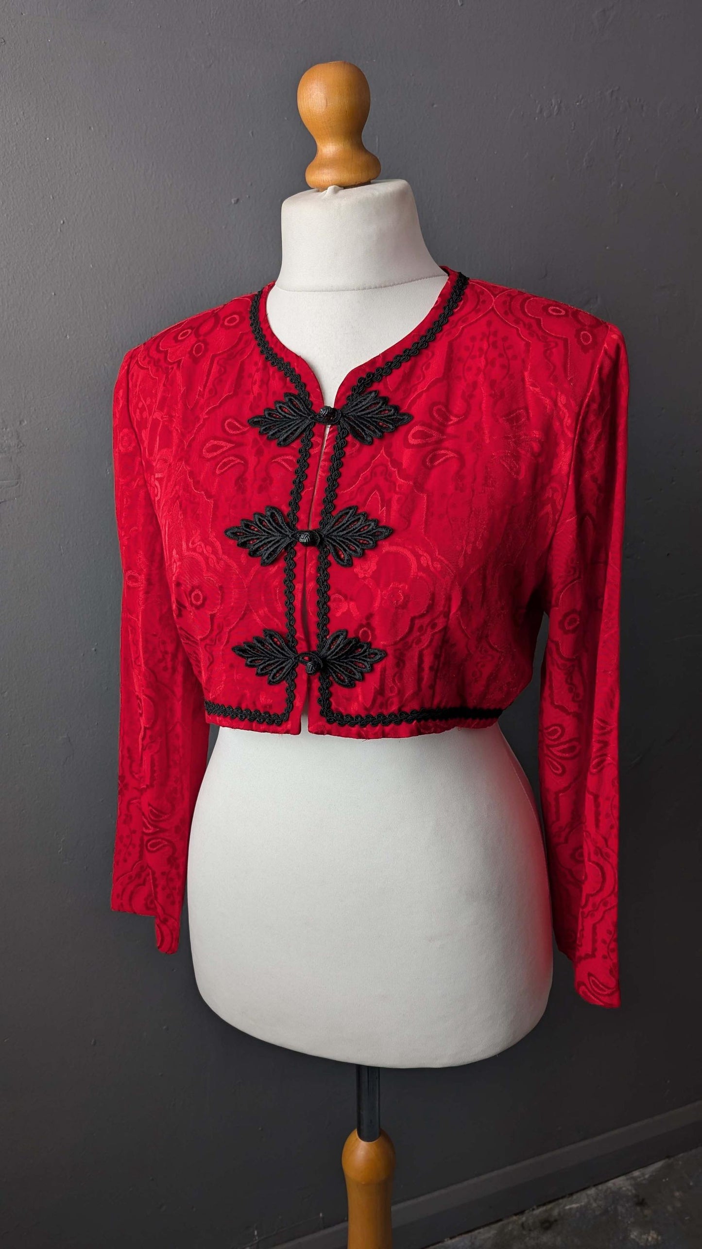 80s Cropped Jacket by Jessica Howard, Matador Style Bolero, Size Medium