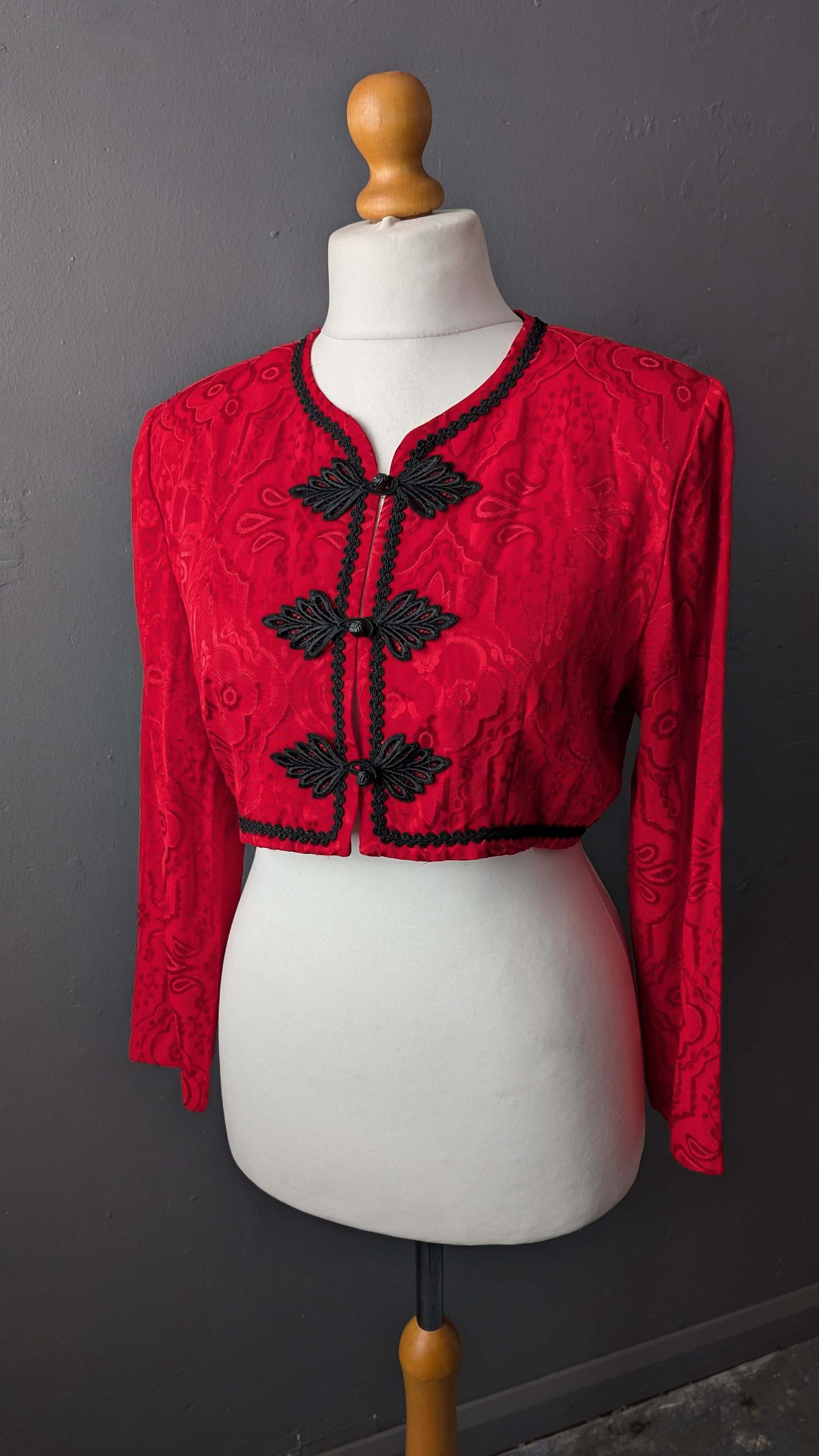 80s Cropped Jacket by Jessica Howard, Matador Style Bolero, Size Medium