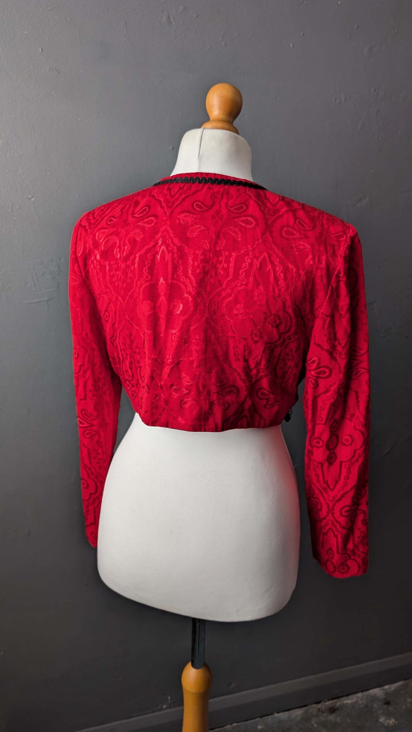 80s Cropped Jacket by Jessica Howard, Matador Style Bolero, Size Medium