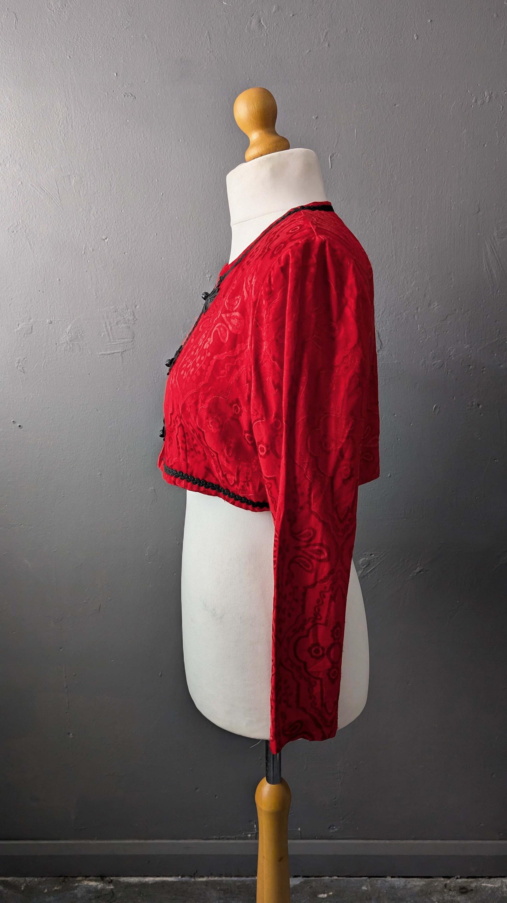 80s Cropped Jacket by Jessica Howard, Matador Style Bolero, Size Medium